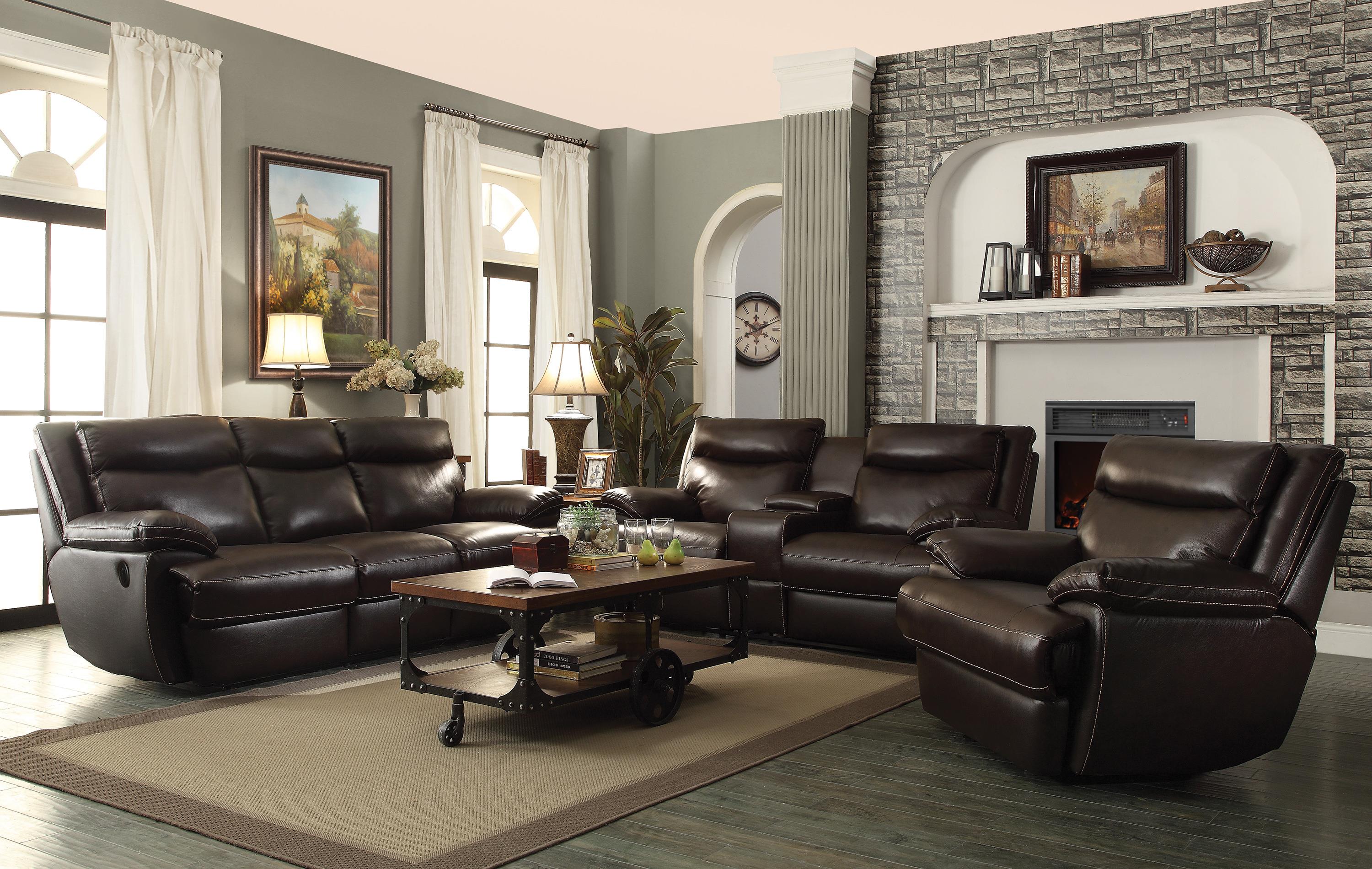 Coaster MacPherson Casual Leather Match Reclining Sofa Coaster