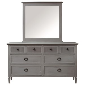 Dresser and Mirror Set