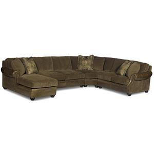 Bradington Young At Eggers Furniture Inc Middleboro Machusetts Warner Sectional Air Dream Sleeper Sofa With Left Side Chaise By Bradington Young