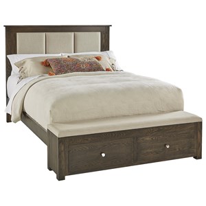 Full Multi Panel Fabric Storage Bed