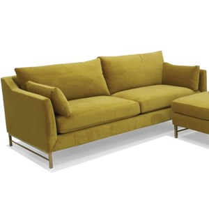 Mccreary Modern At Sofadealers Sofas Couches Reclining H645 Contemporary Stationary Sofa In Vander Gold Fabric By Mccreary Modern