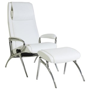 James Chair & Ottoman with Aluminum Base