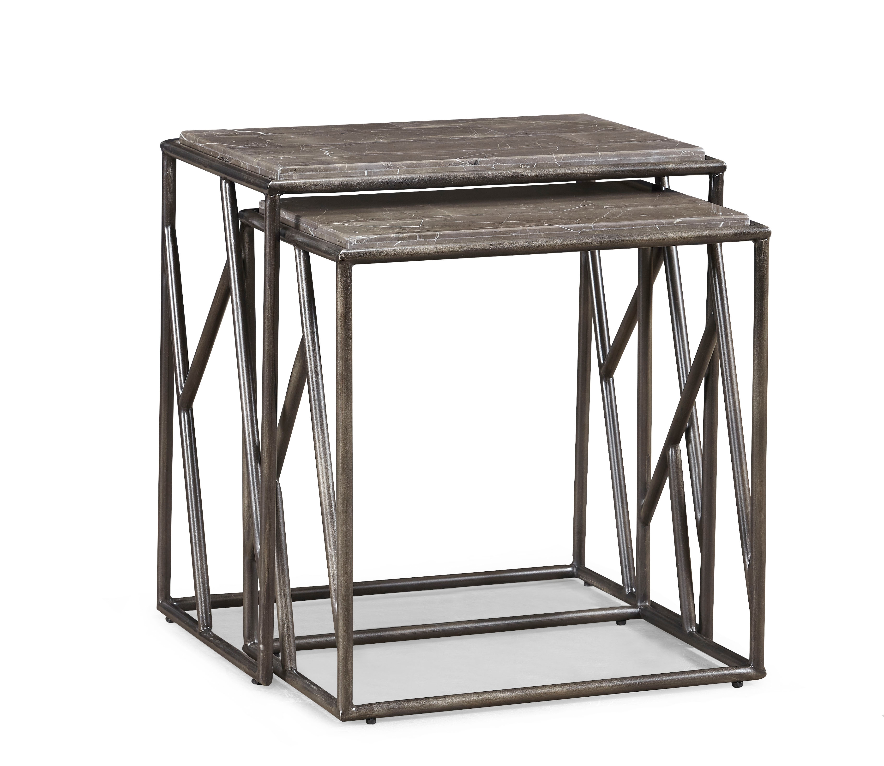 Modern Sculptural Marble-Top Nesting Tables