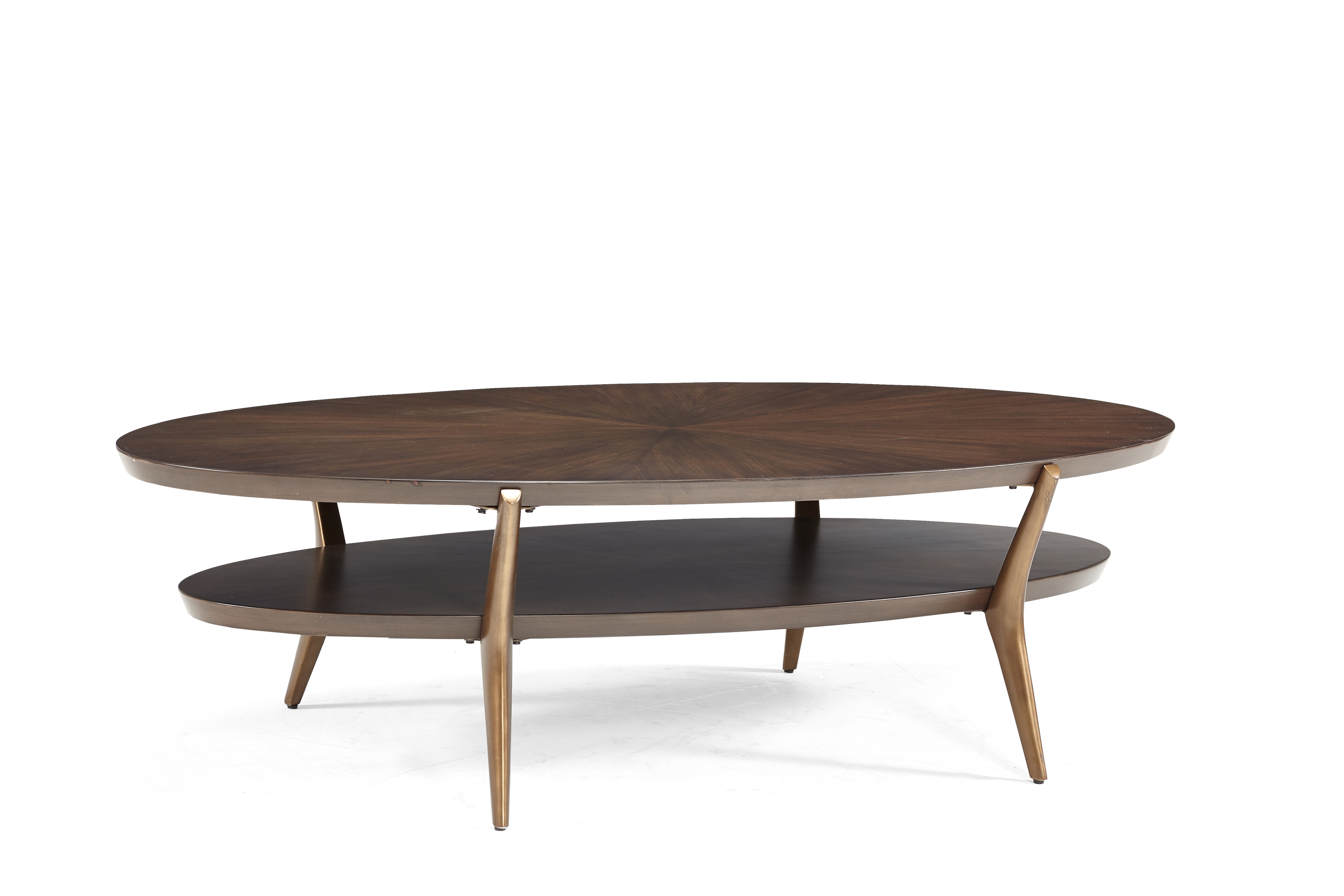 60" Oval Cocktail Table w/Splayed Iron Legs