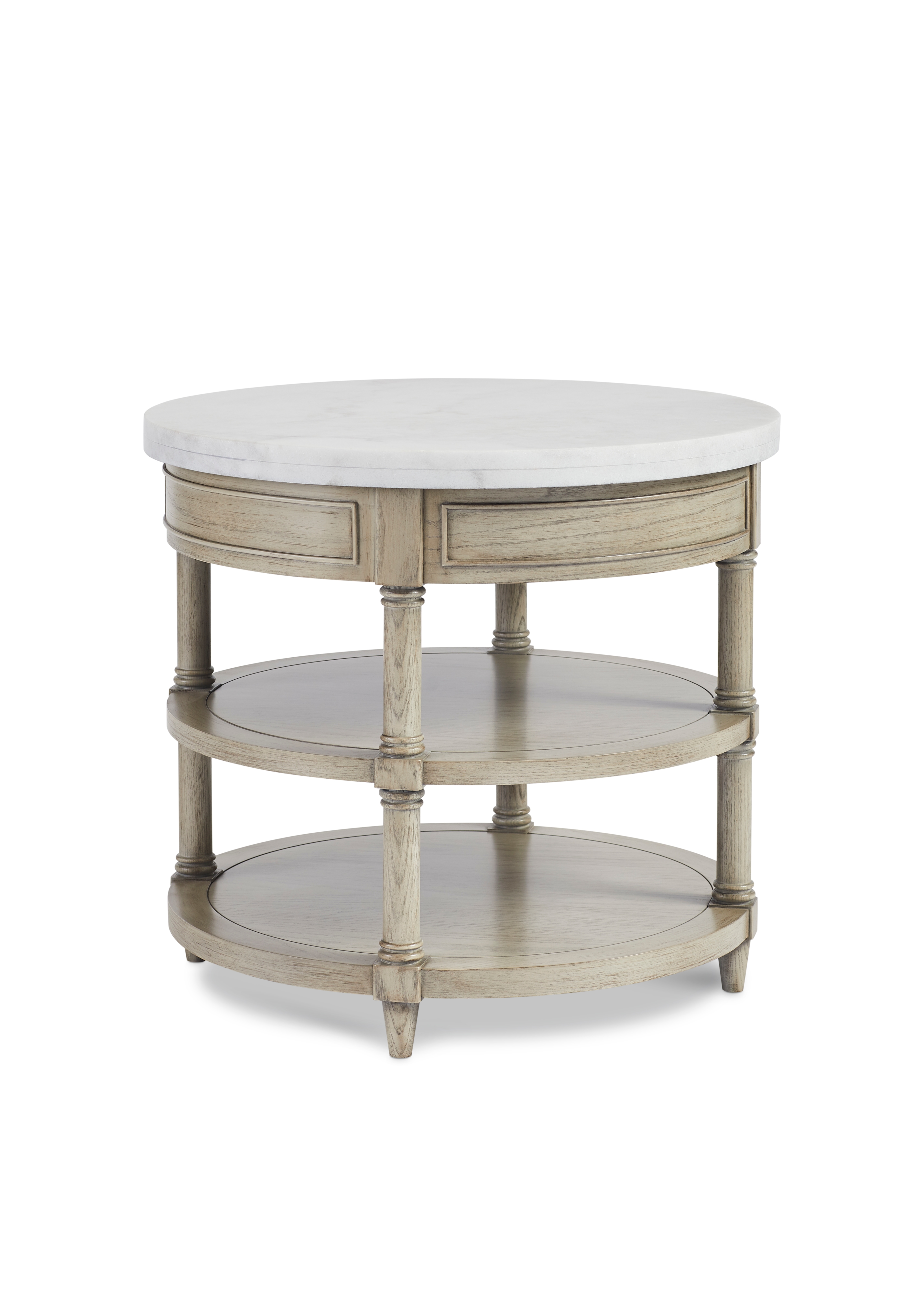 Round 2-Shelf Lamp Table