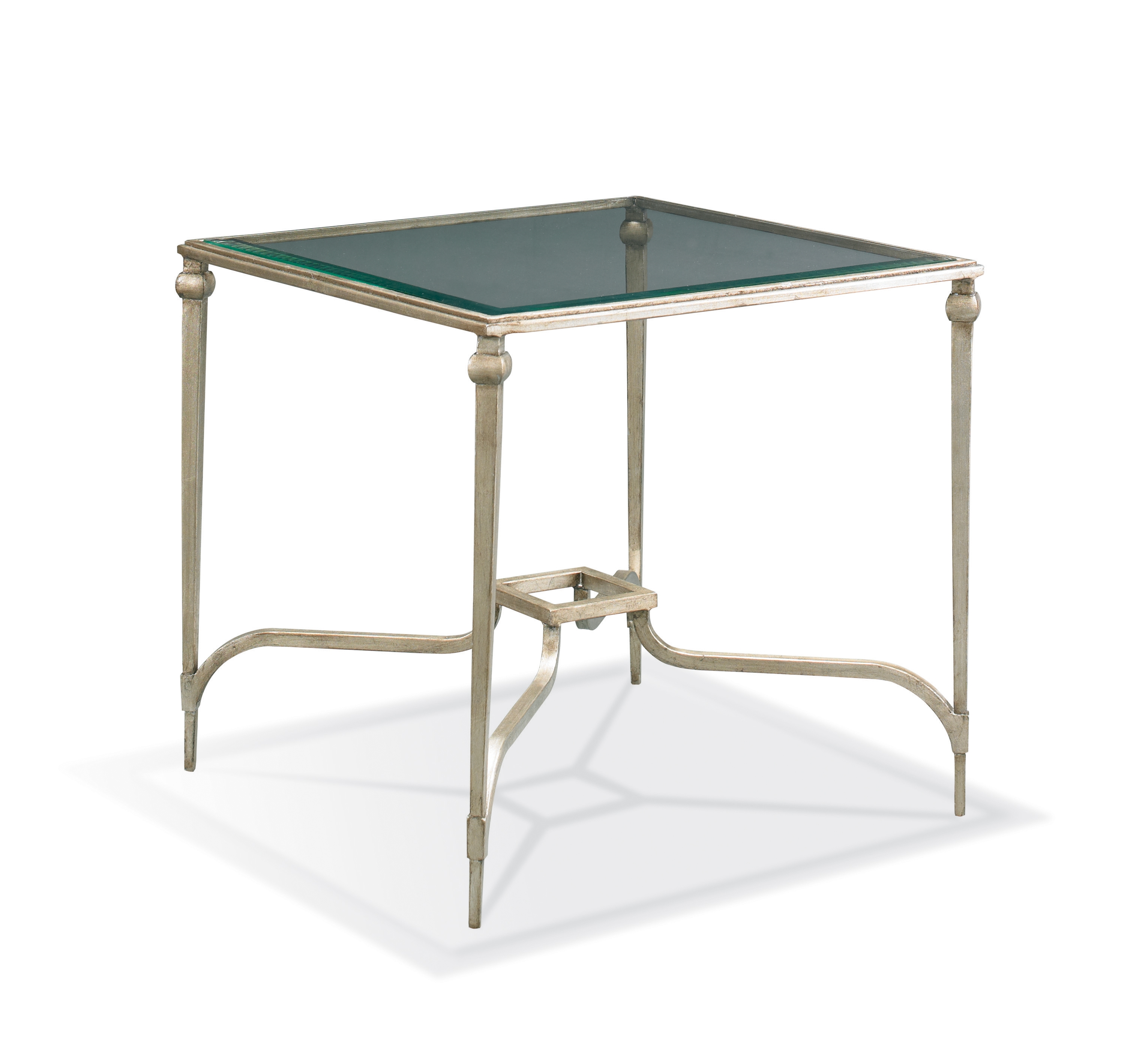 27" Square Artisan Glass-Top Accent Table