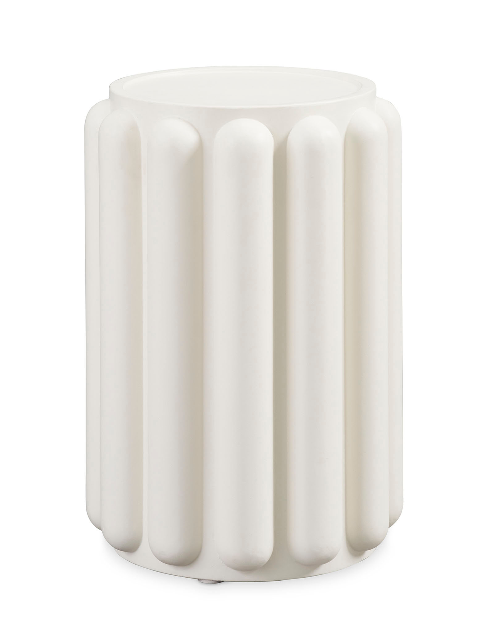 Round Textured Pillar Accent Table