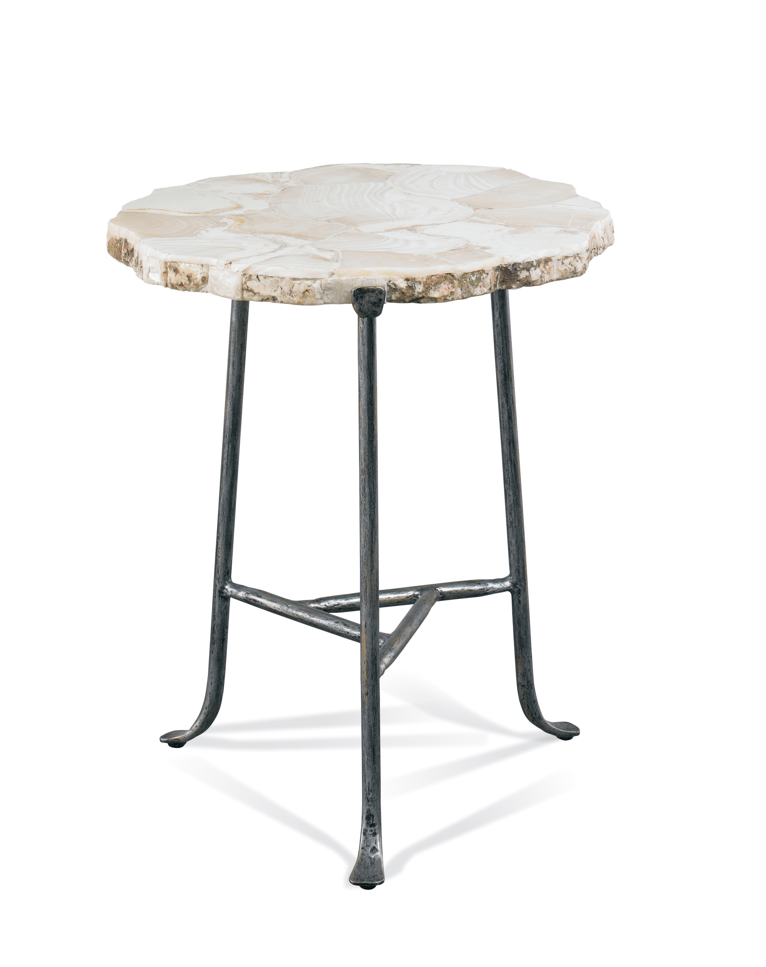 Iron Spot End Table w/Shell Top