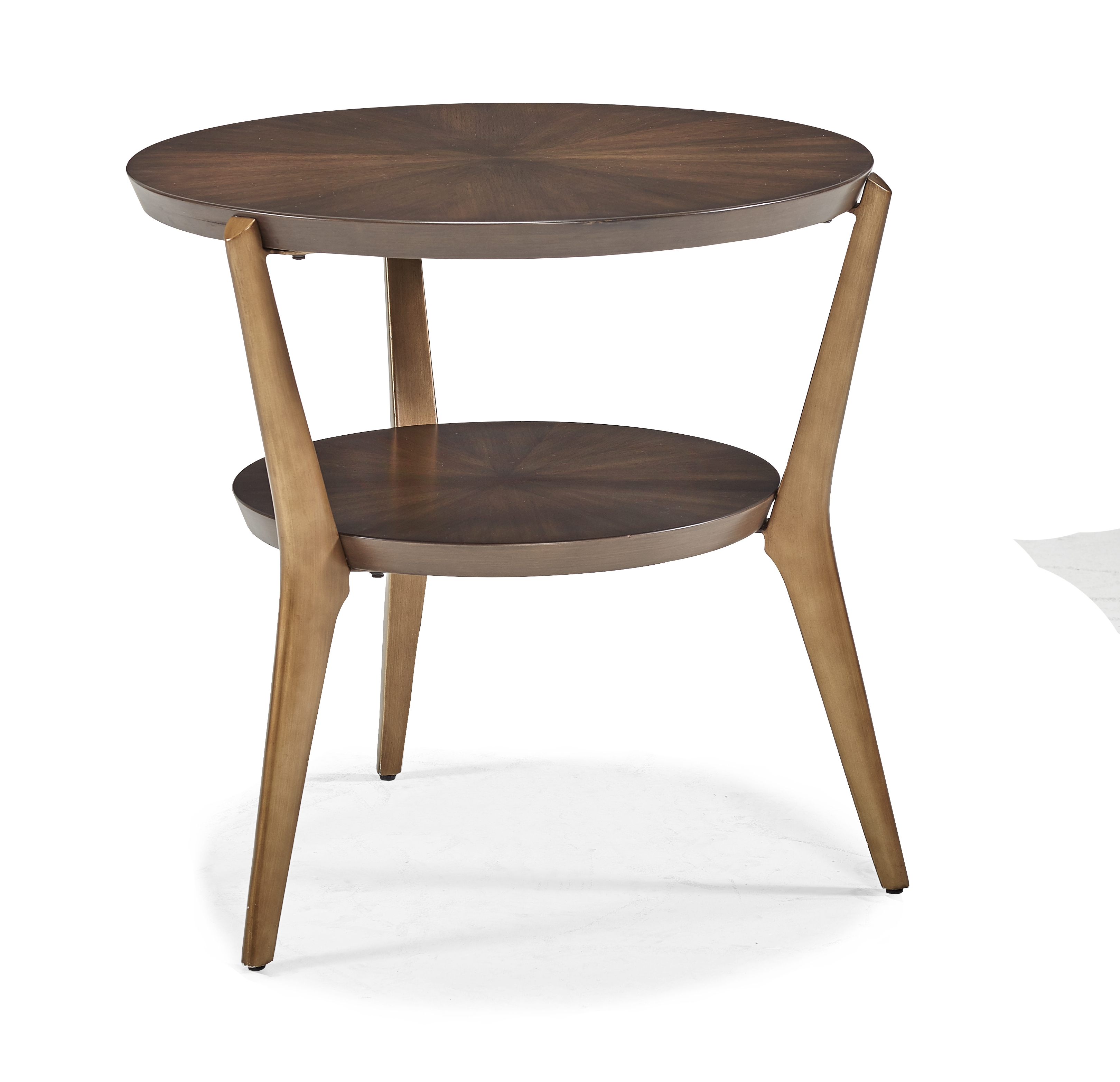 24" Round Side Table w/Offset Lower Shelf