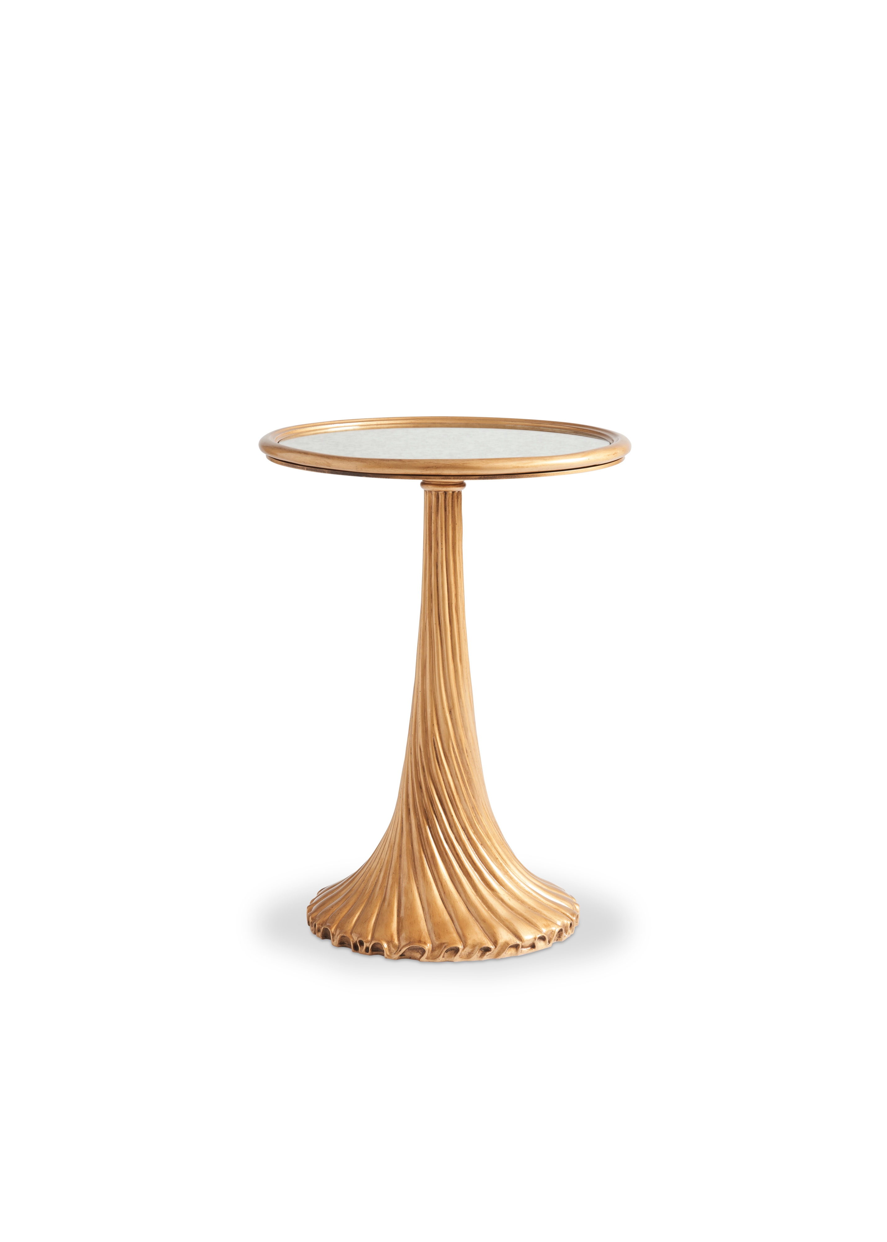18" Round Antique Mirror-Top Accent Table