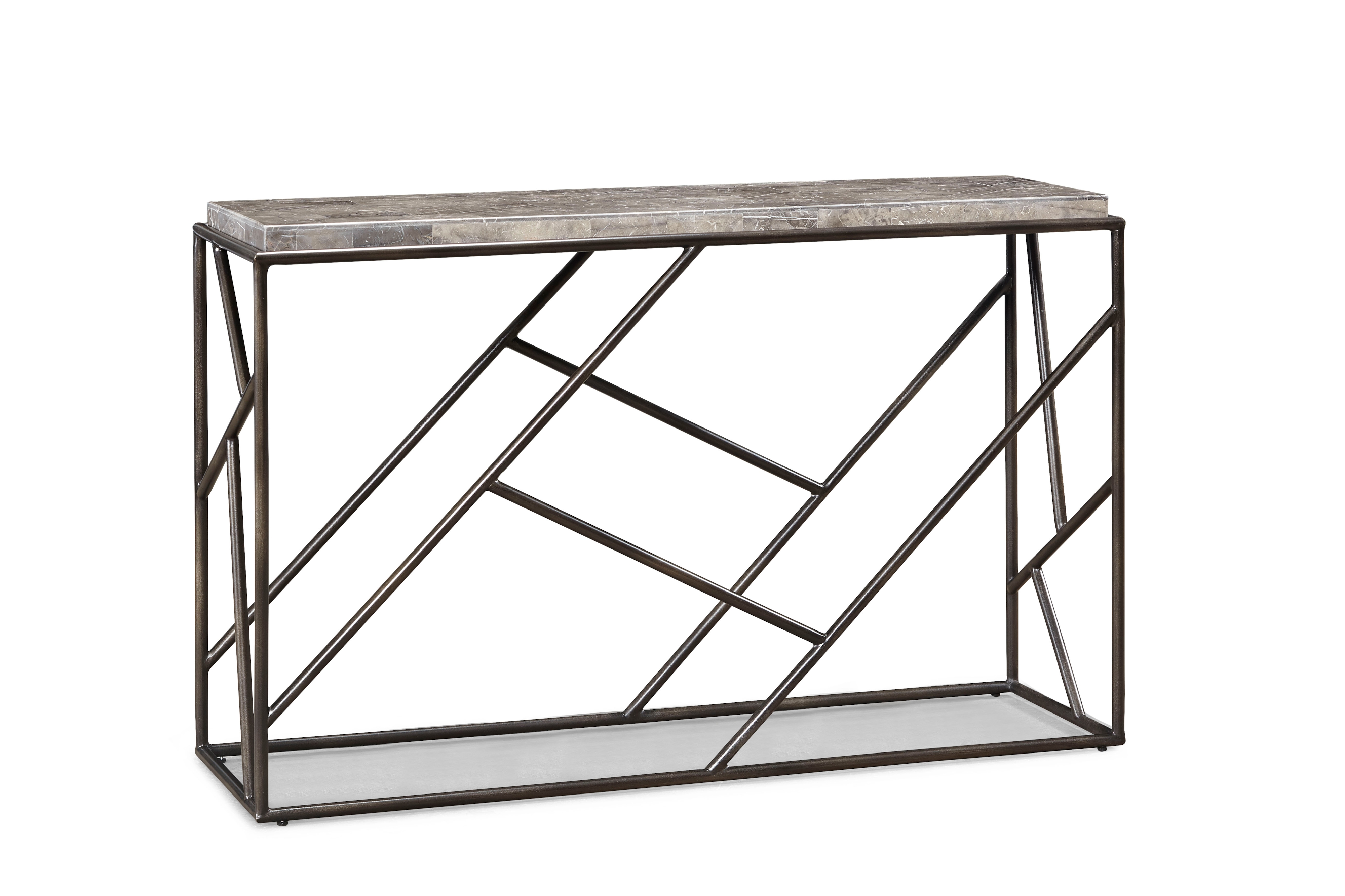 Modern Sculptural Marble-Top Console Table