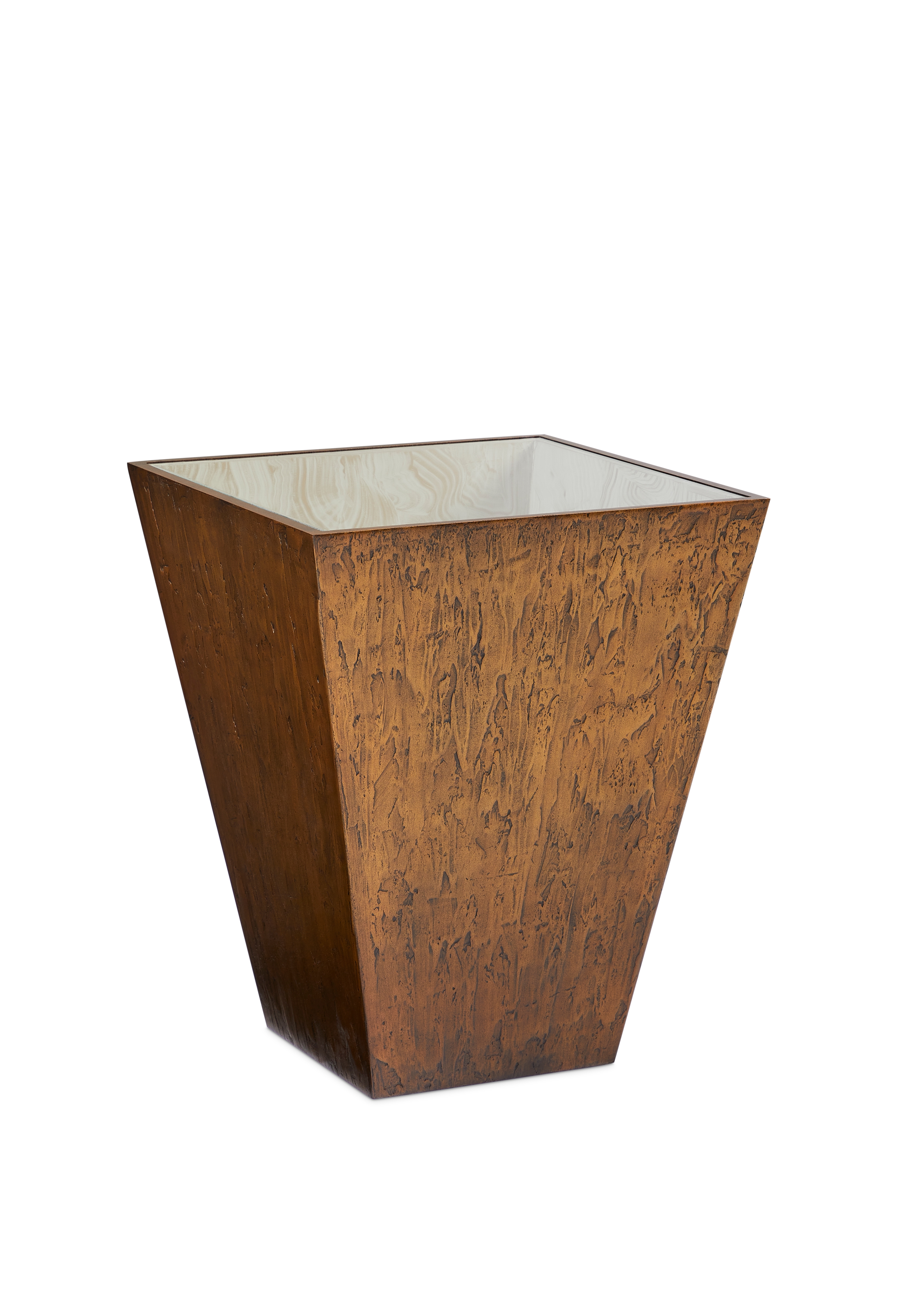 Sq. Glass-Top Malachite Accent Table