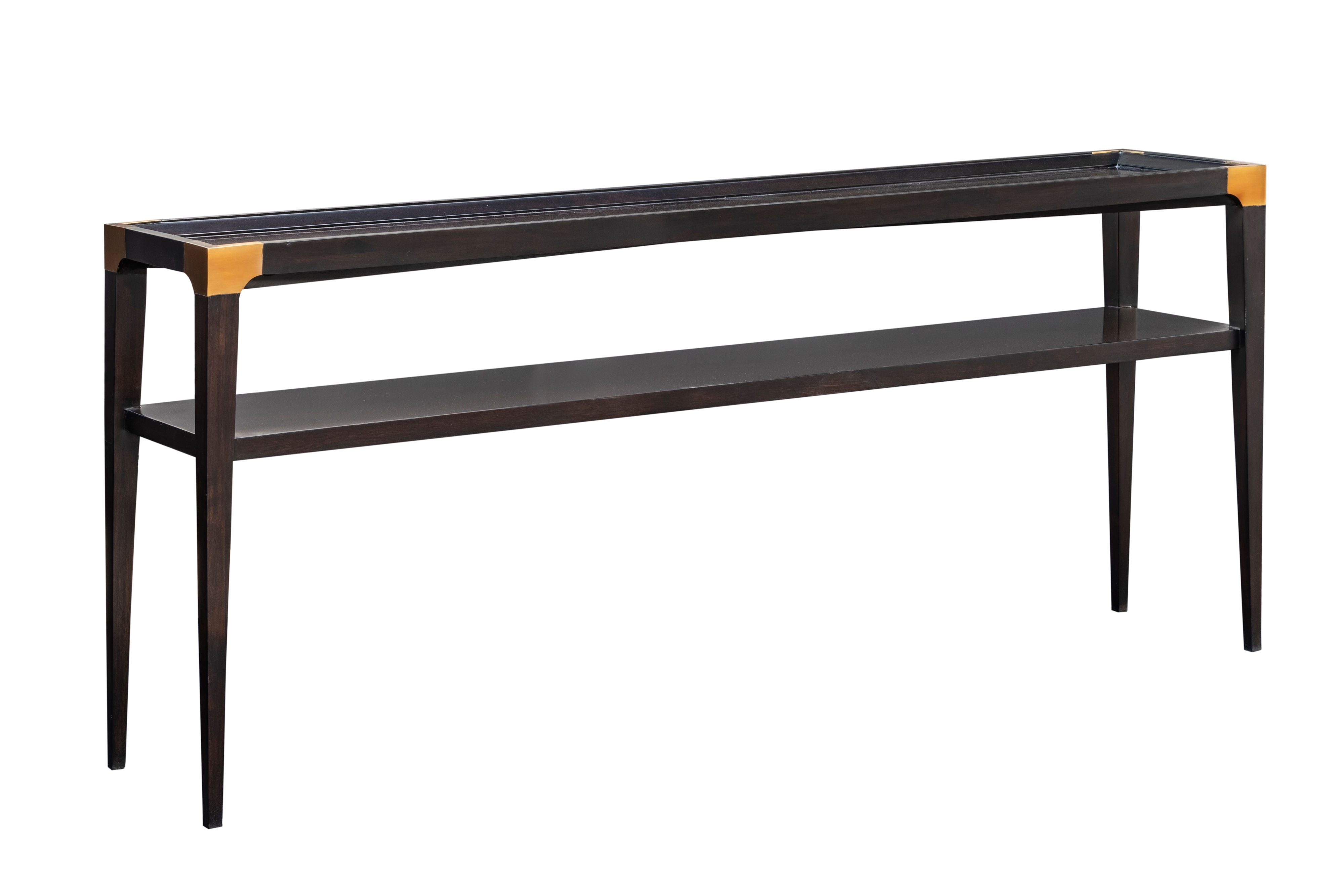 Slim-Profile Console Table w/Brass Brackets