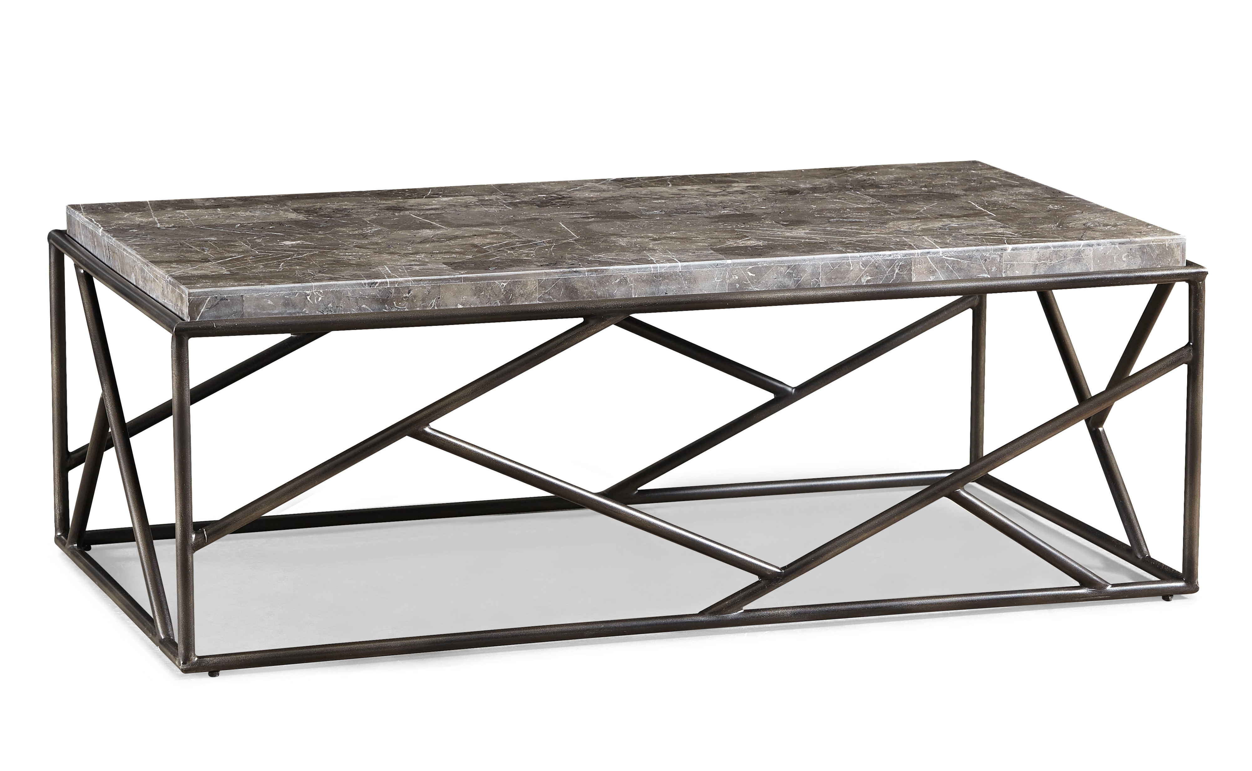 Modern Sculptural Marble-Top Cocktail Table