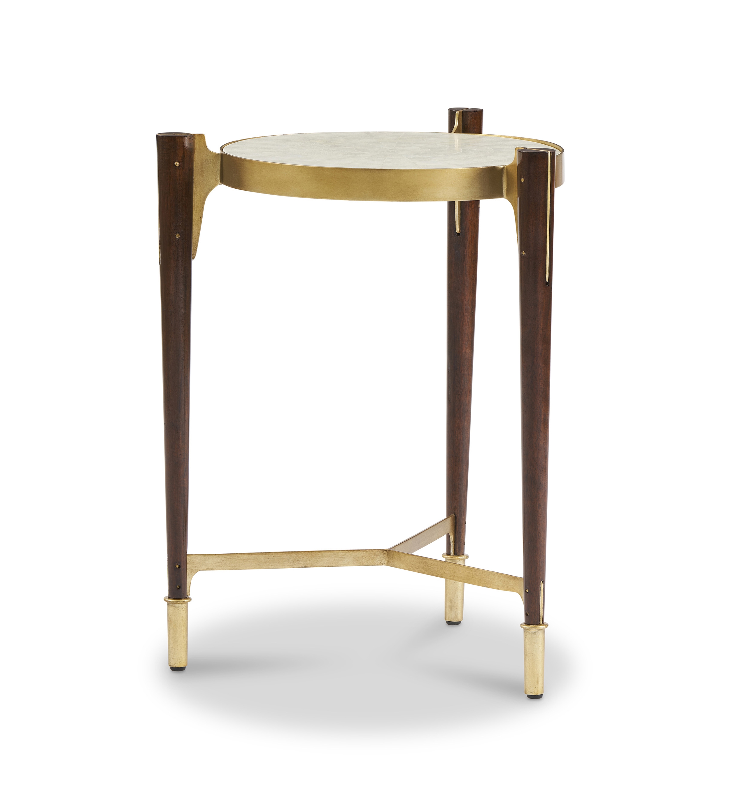 Shell-Top End Table w/Metal Stretcher