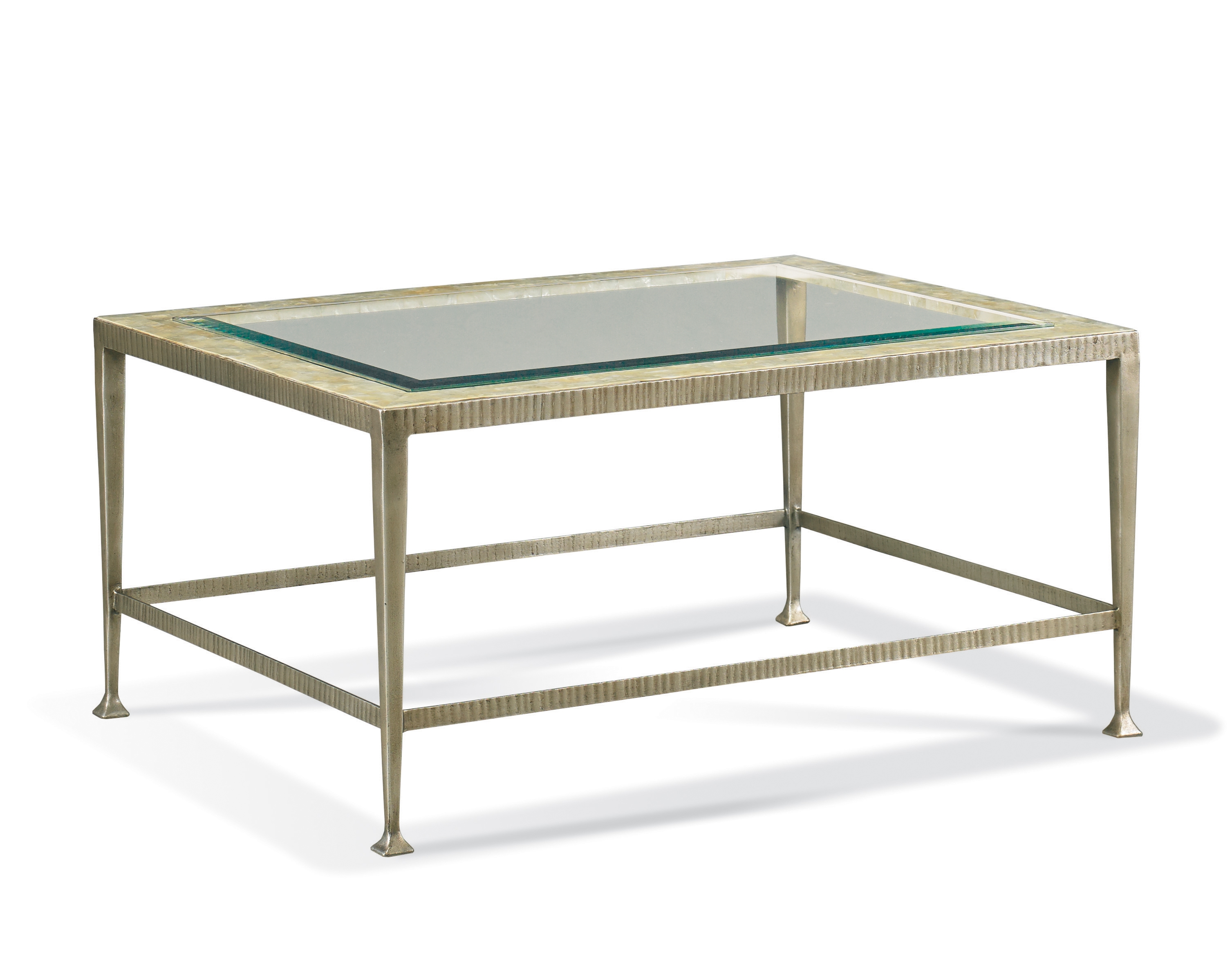 Forged Iron Cocktail Table w/Inset Glass Top