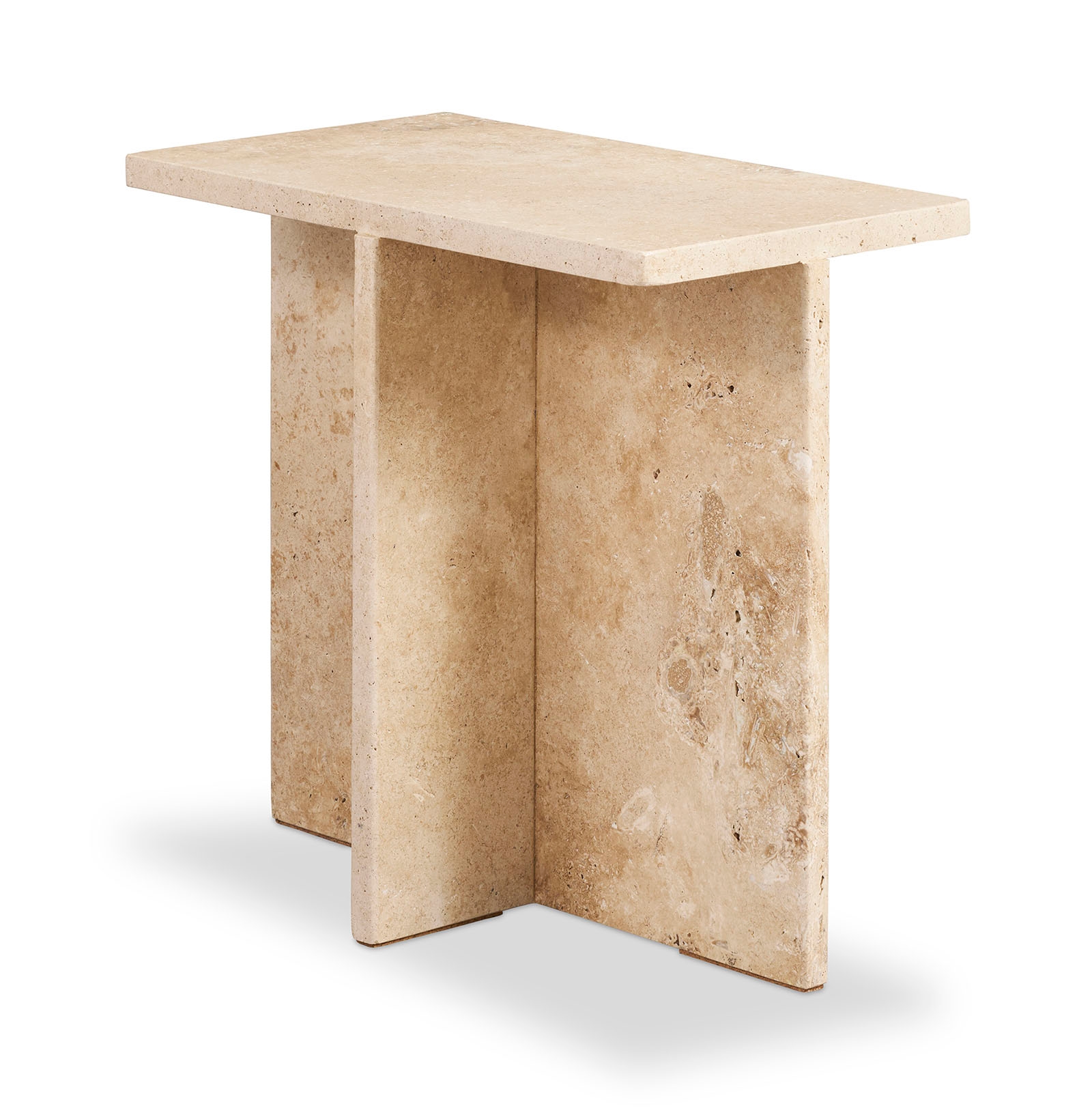 Rectangular Travertine Accent Table