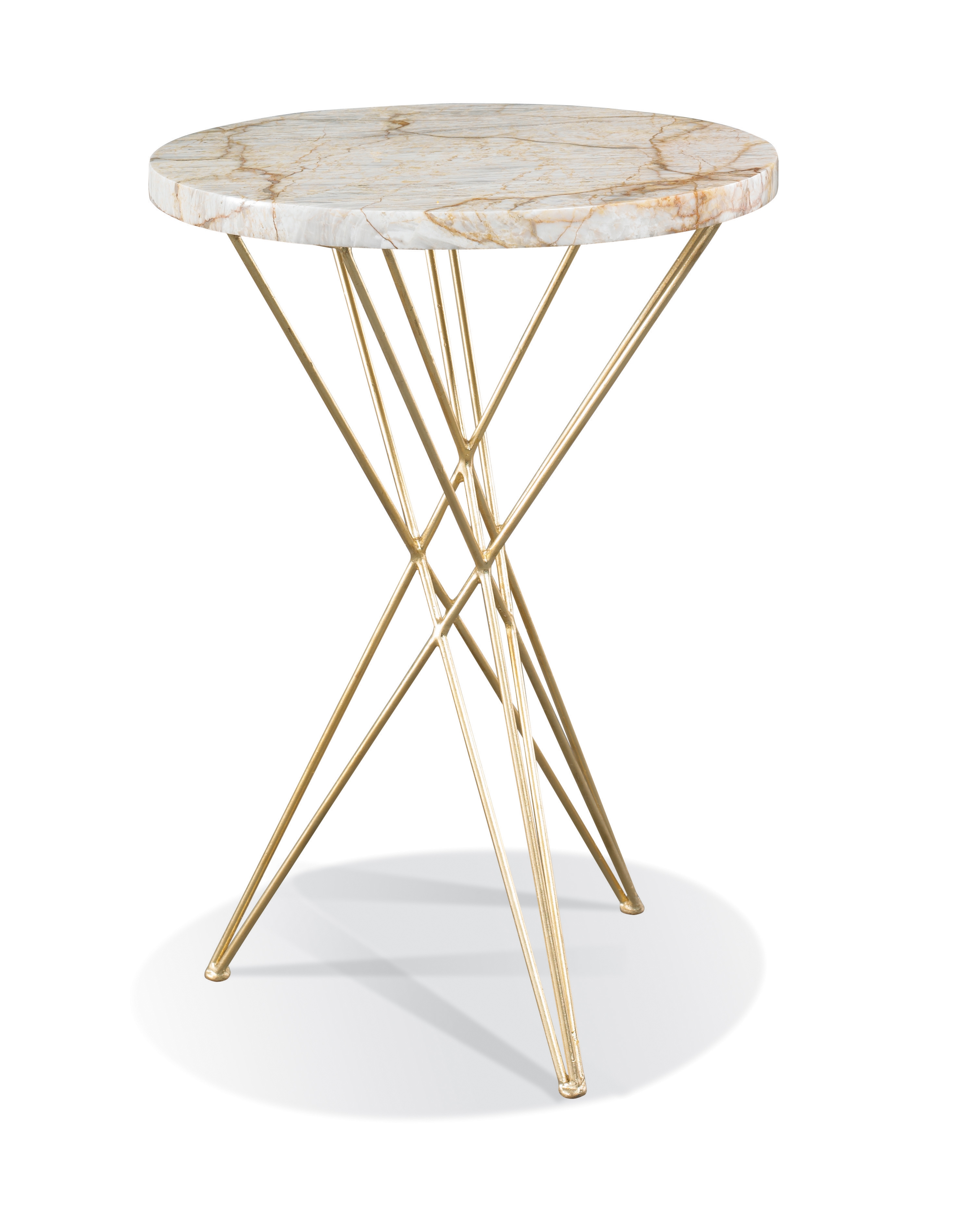 18" Rd. Marble-Top Spot Table w/Tripod Base
