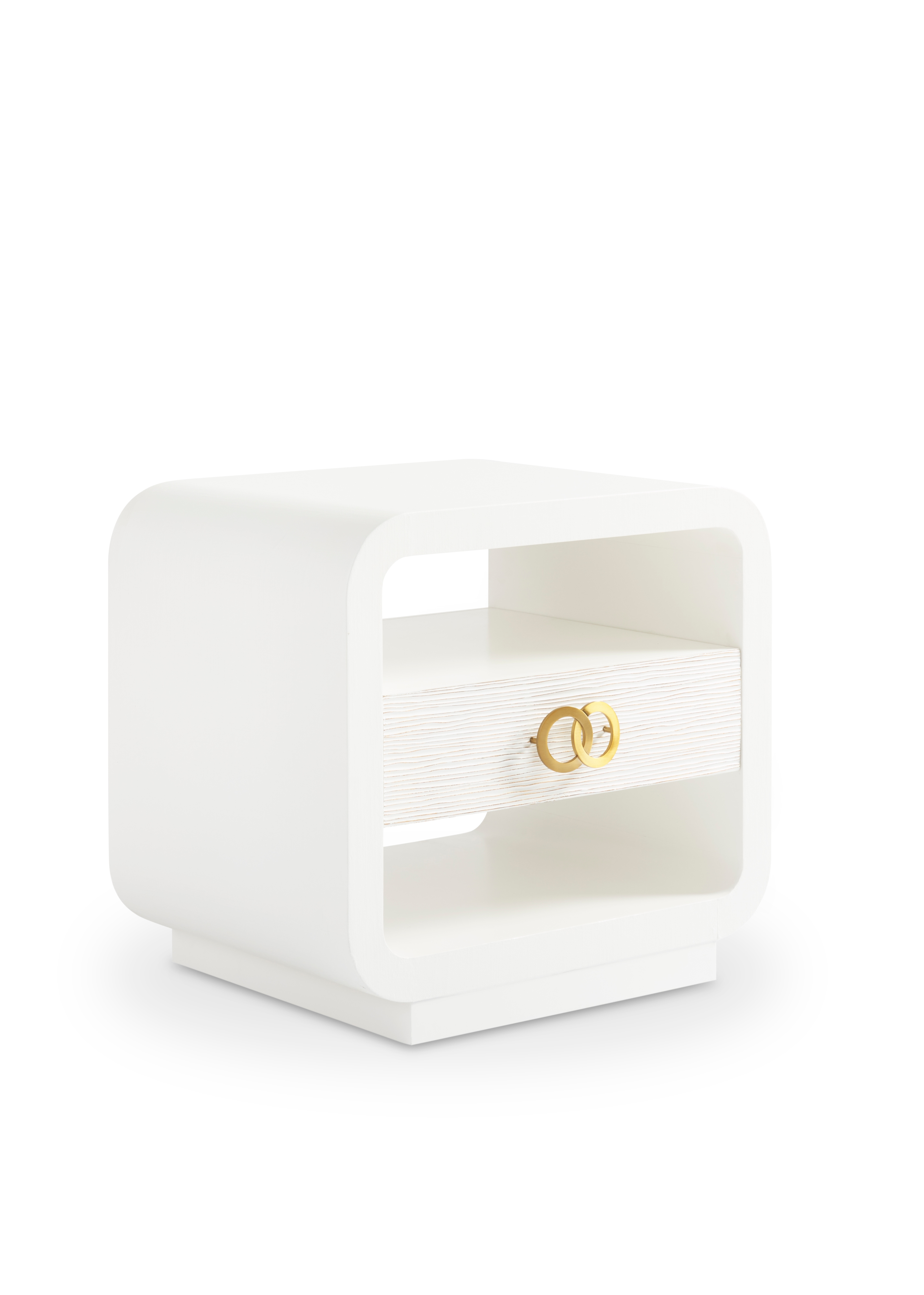 Single-Drawer End Table w/Linen-Wrapped Case