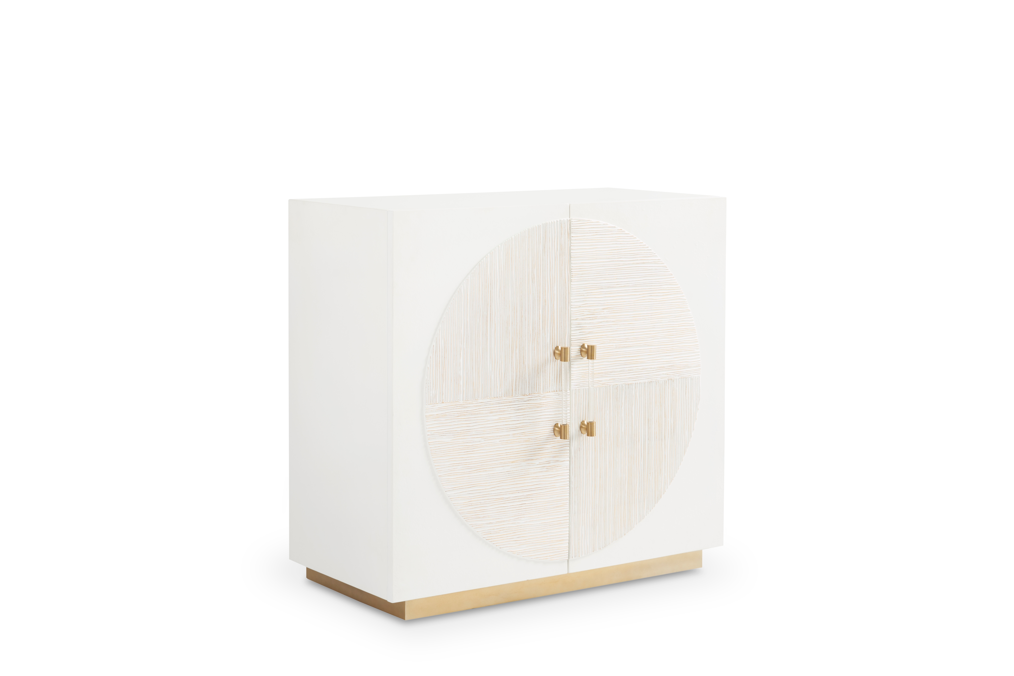 2-Door Cabinet w/Gold Metal Plinth Base