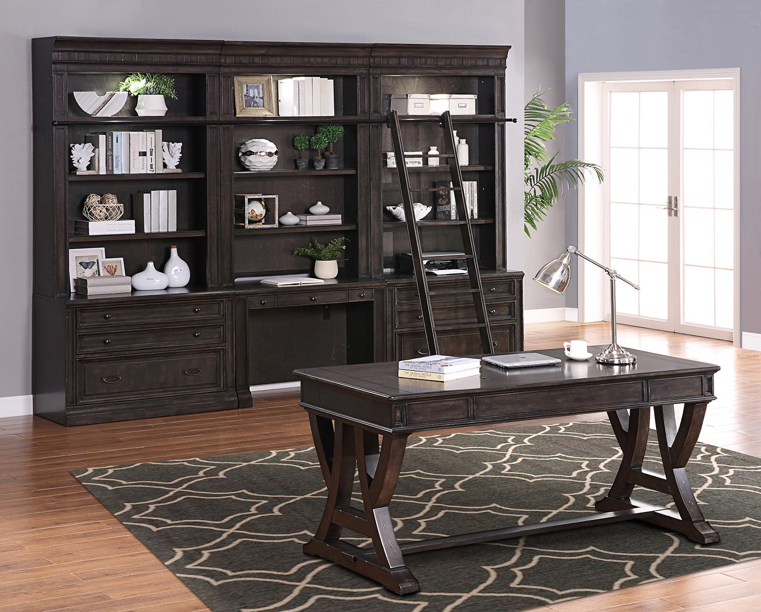 Parker House Washington Heights WAS8PCLIBWALL DESK Transitional 8pc