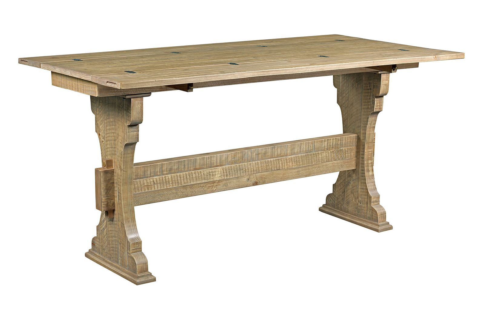 Hammary Hidden Treasures Rustic Trestle Flip Top Table with Distressed