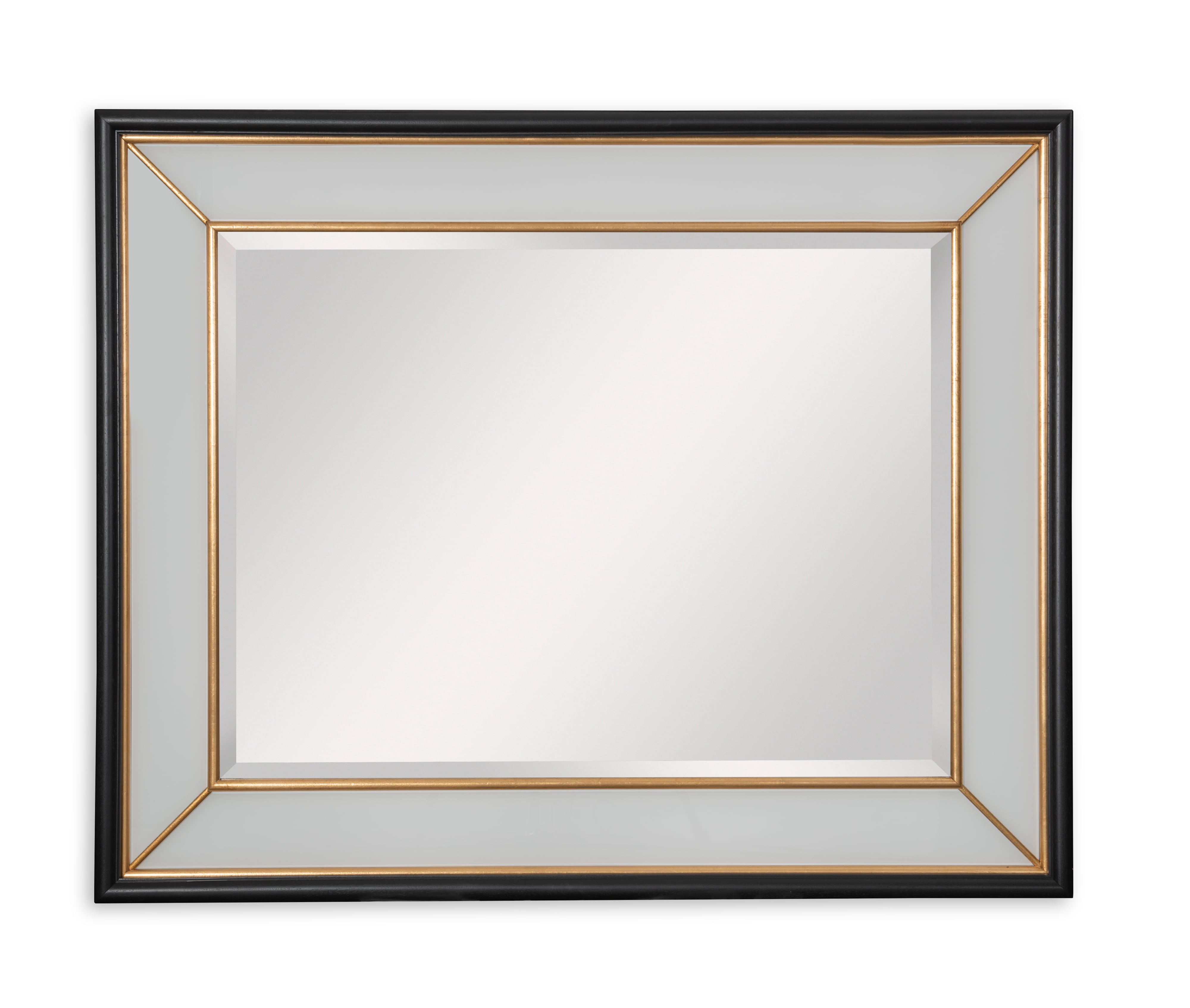 Painted Glass Mirror With Gold Details
