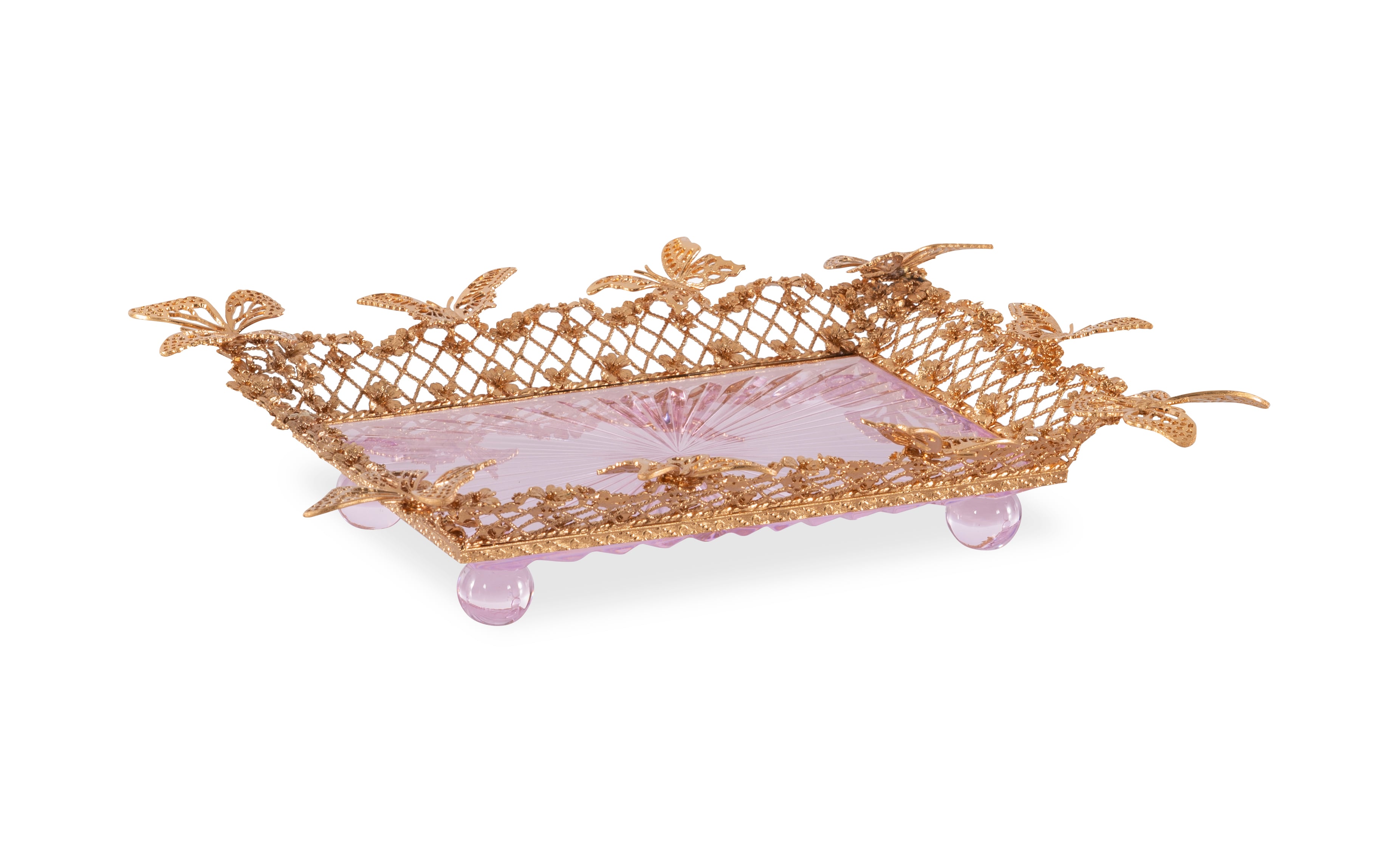 Pink Carved Butterfly Tray