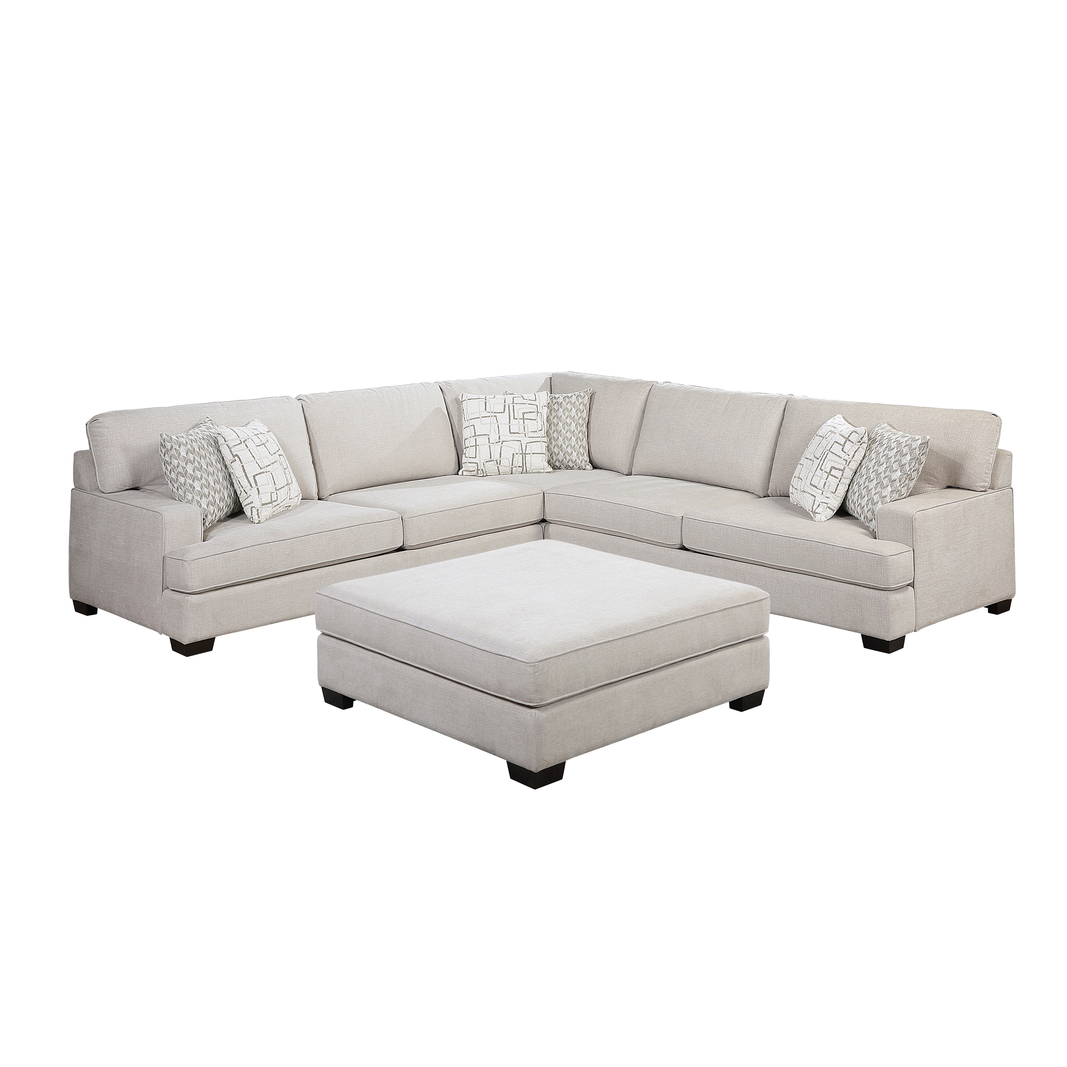 4-pc. L-Shape Sectional Sofa w/Ottoman