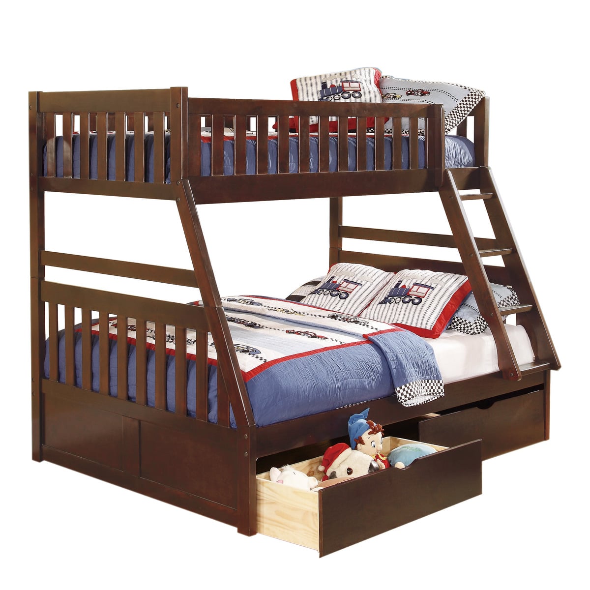 Twin/Full Bunk Bed with Storage Boxes