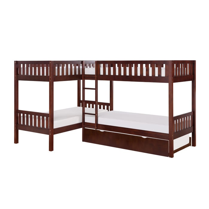 Corner Bunk Bed with Twin Trundle