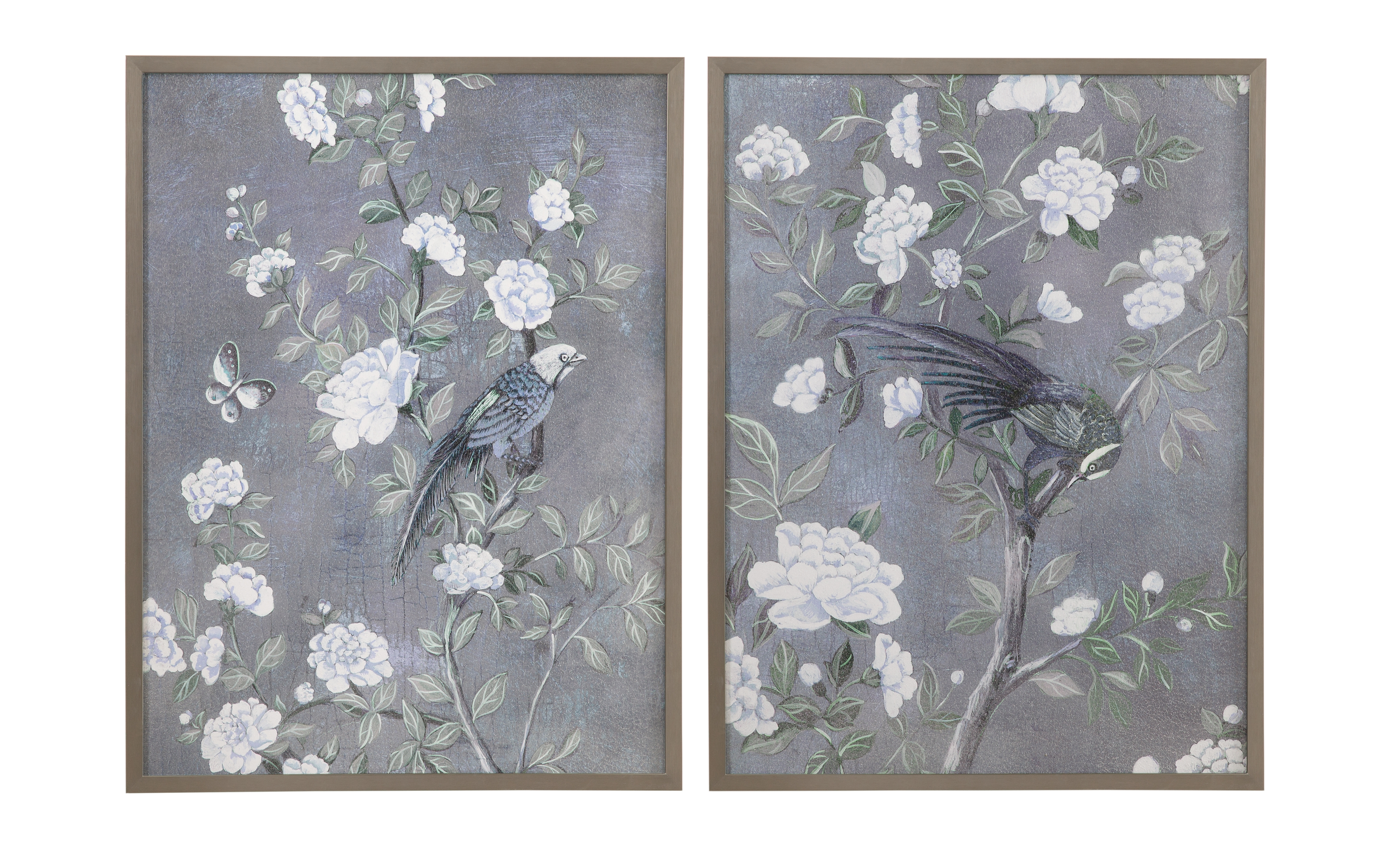 Birds & Blooms Framed Print S/2