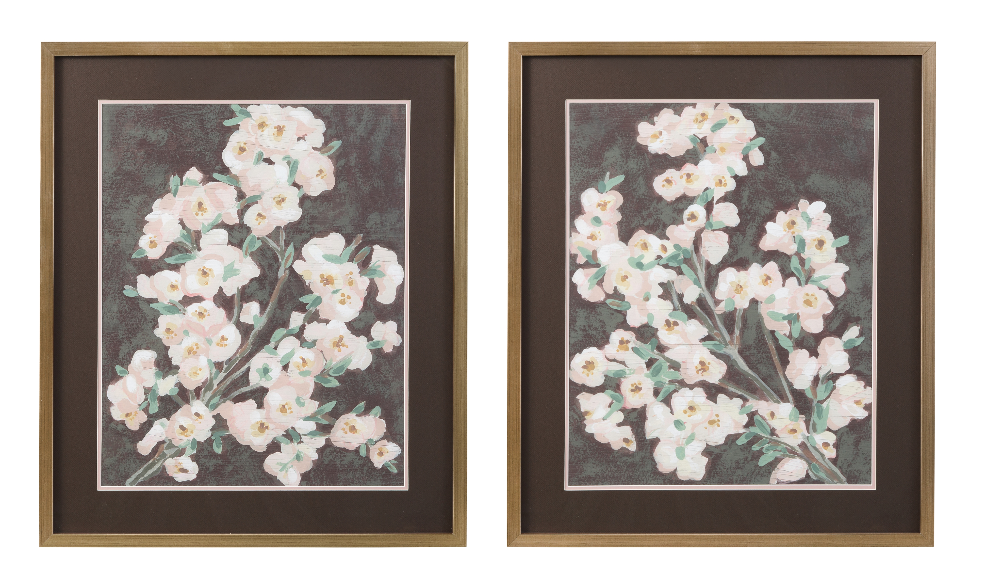 Branch Burgundy Framed Print S/2