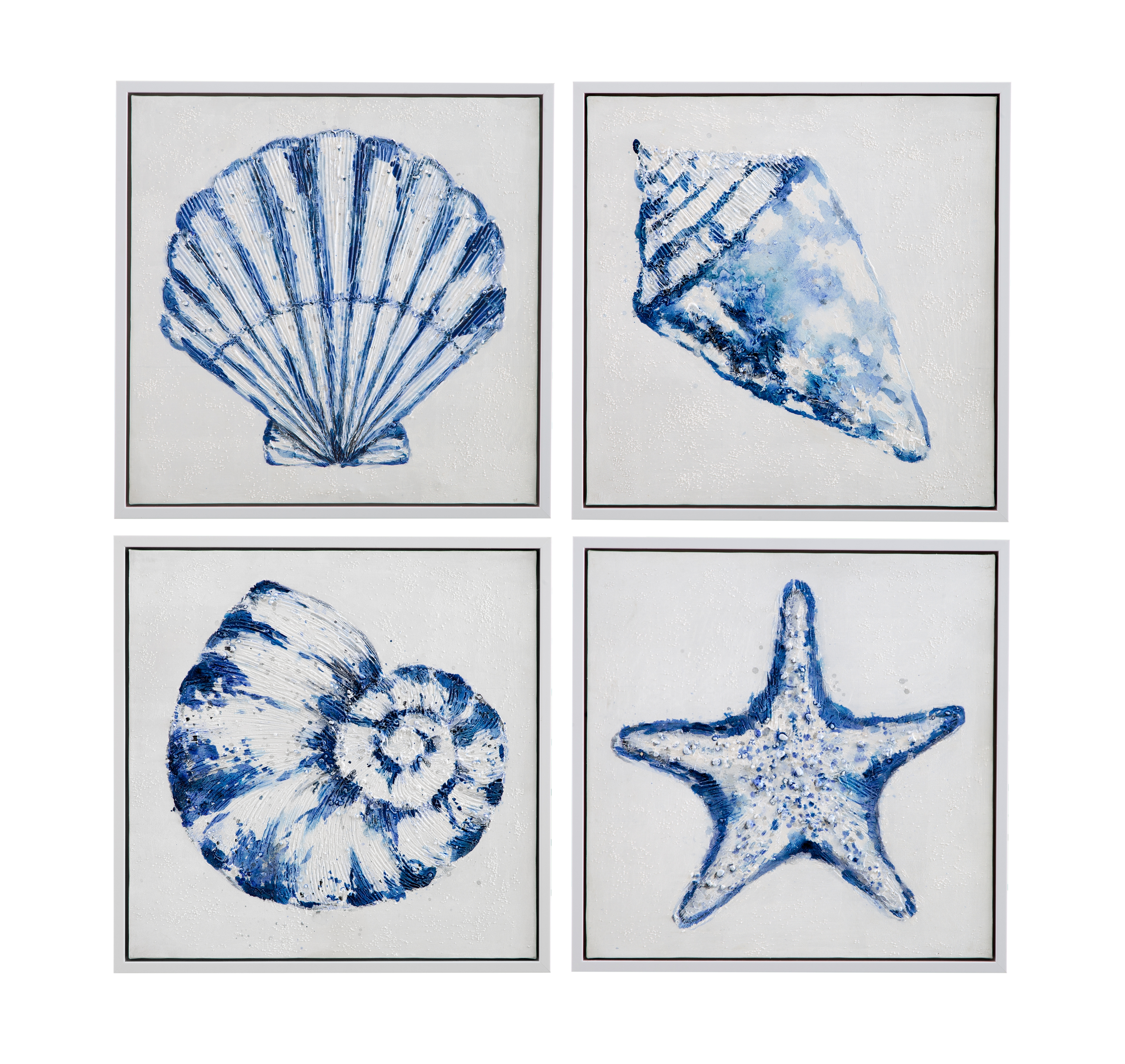 Shells Framed Canvas S/4