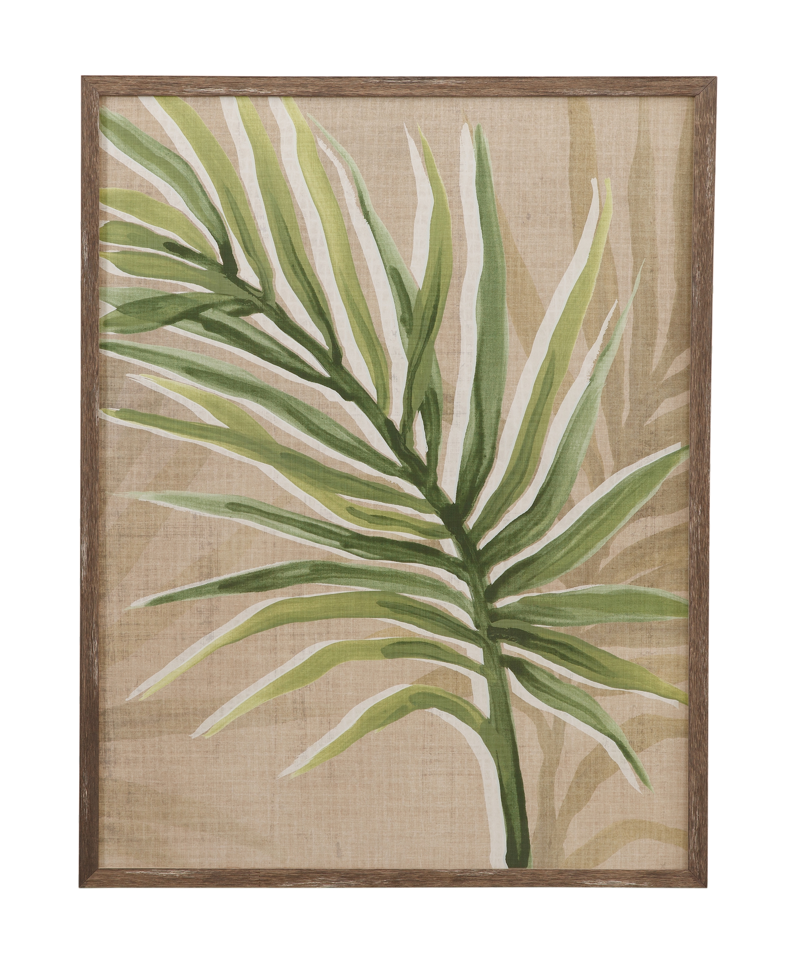 Burlap Palm Frond II Framed Print