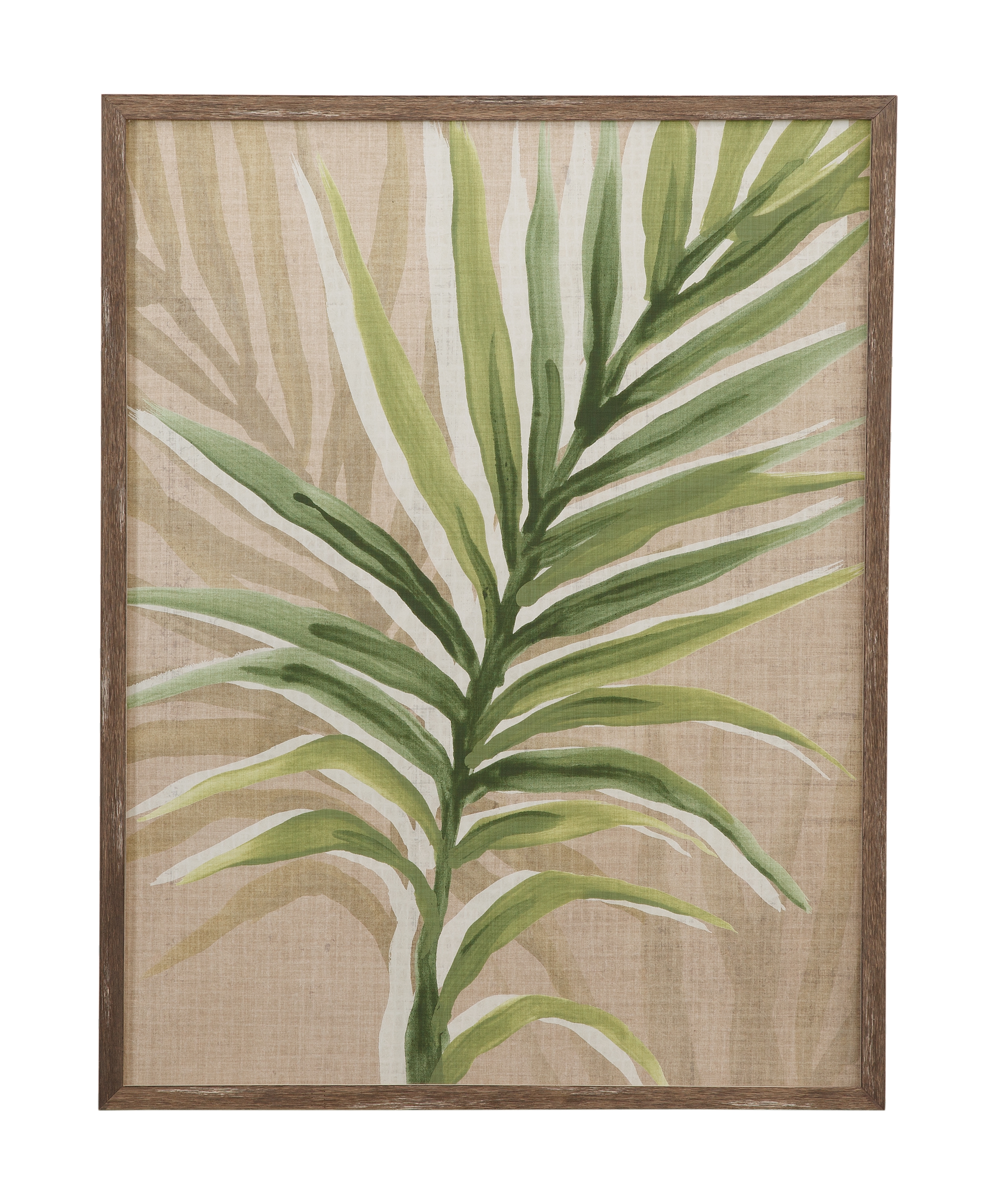 Burlap Palm Frond I Framed Print
