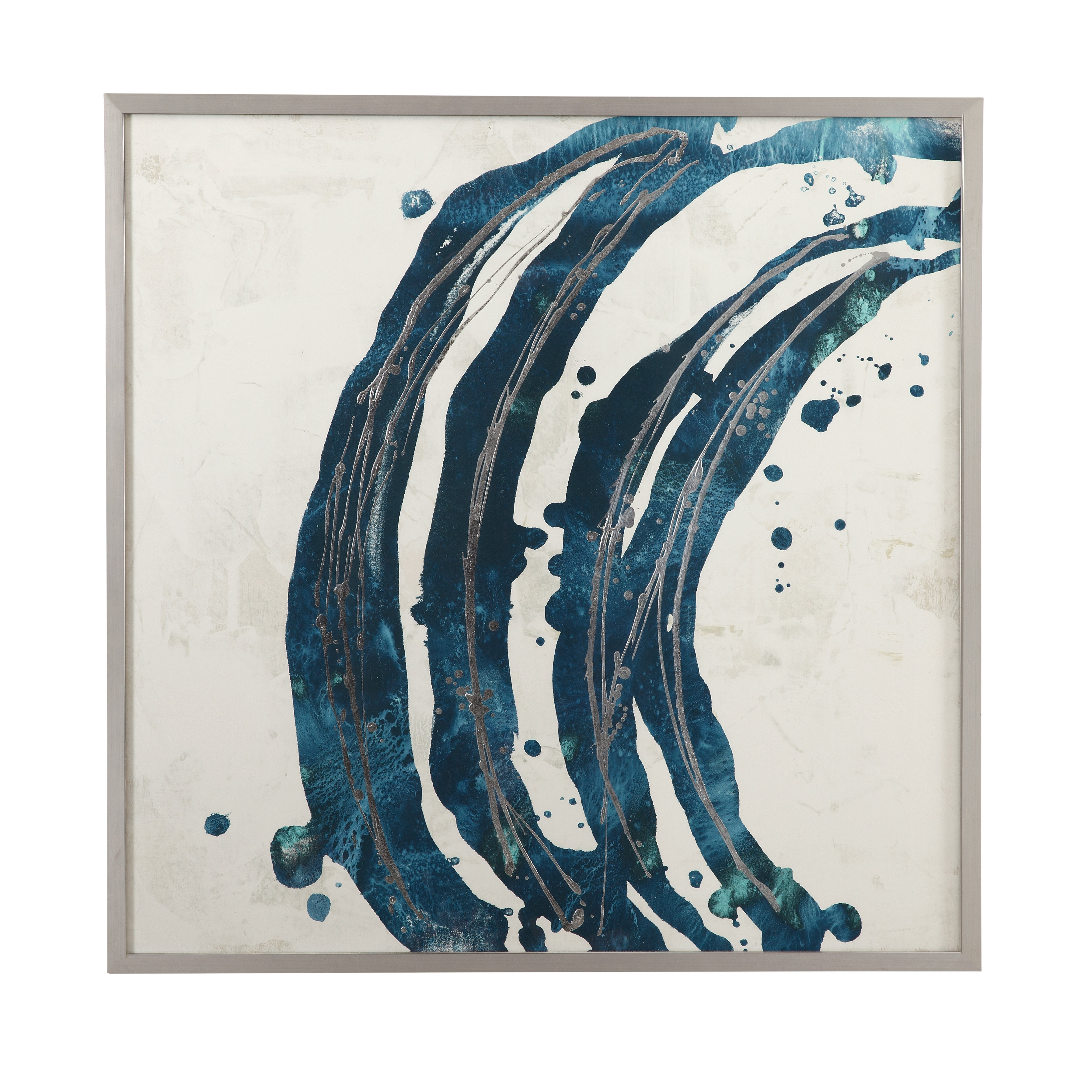 Embellished Blue Circle I Framed Print