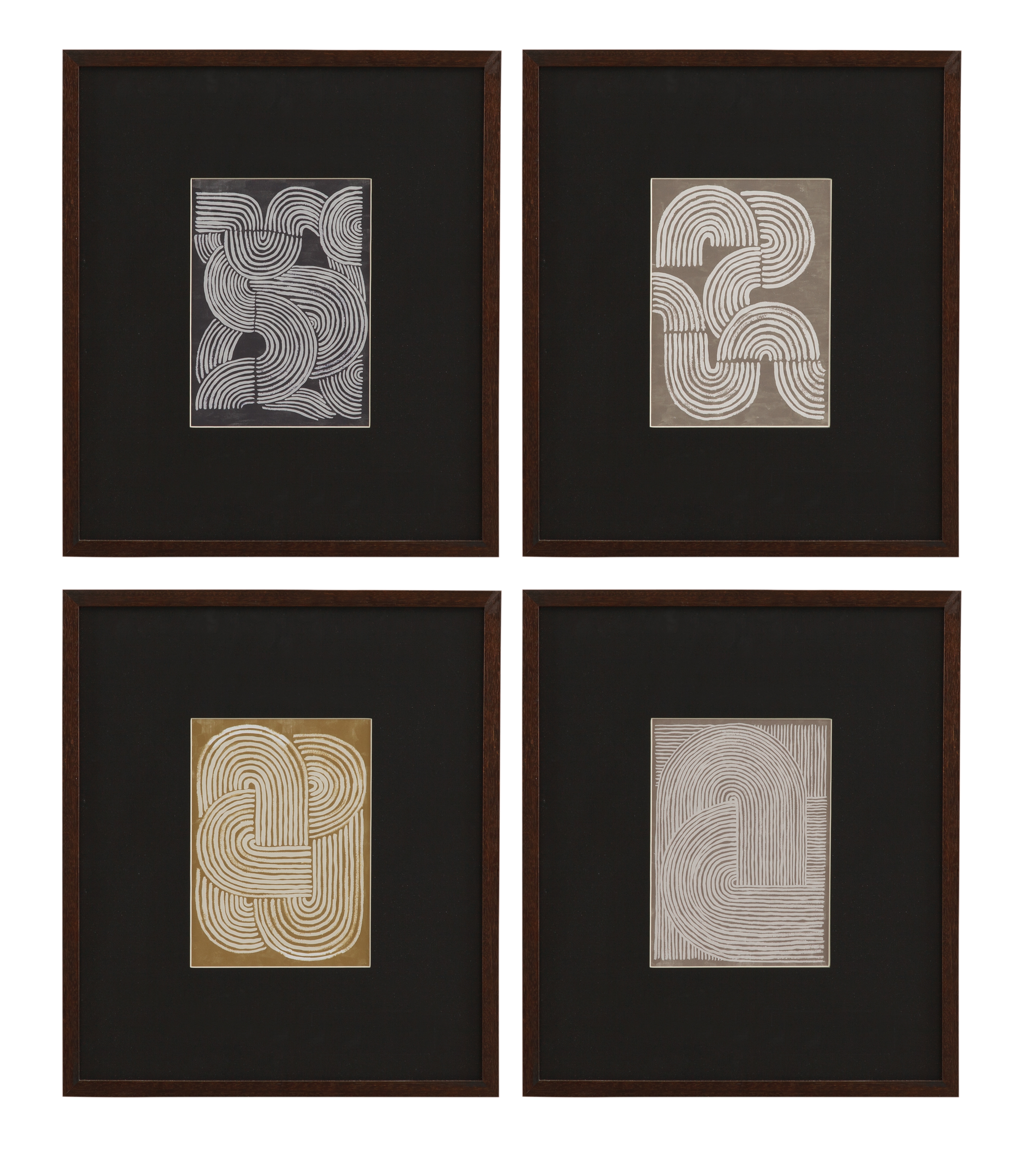 Neutral Strokes Framed Print S/4