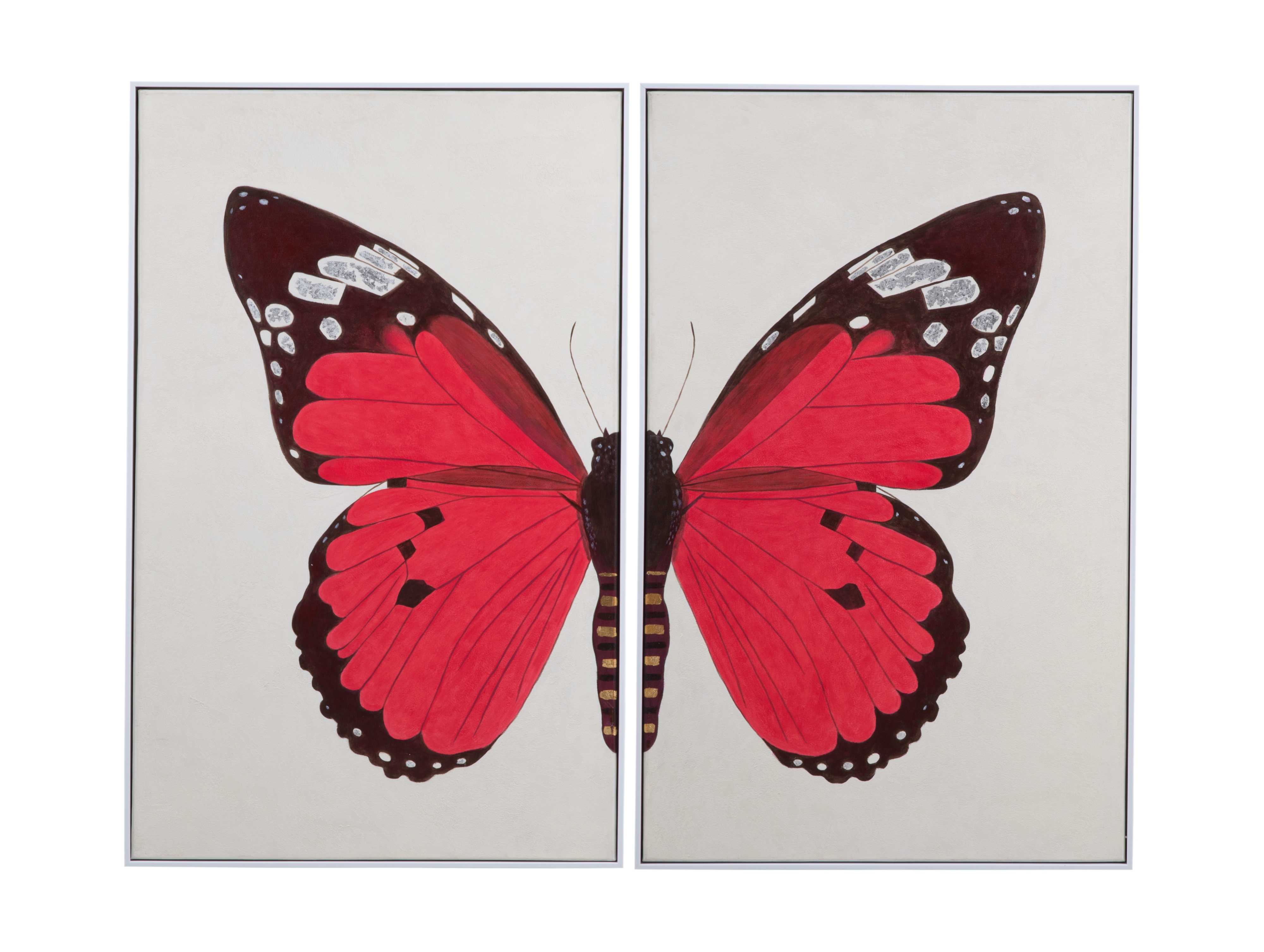 Butterfly Framed Canvas Set Of 2