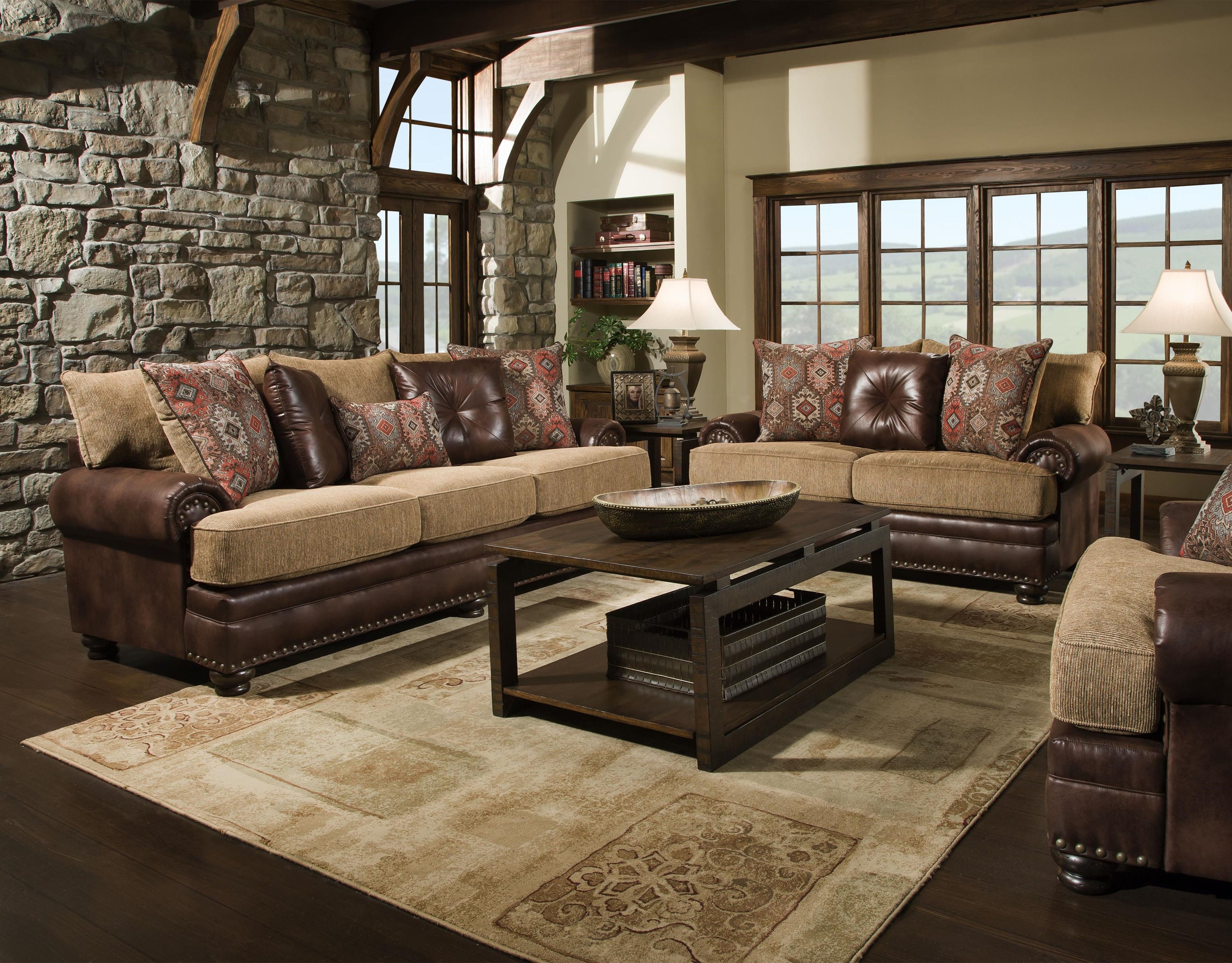 Albany Sublime Treasure 3 Piece Living Room Group Sofa, Loveseat