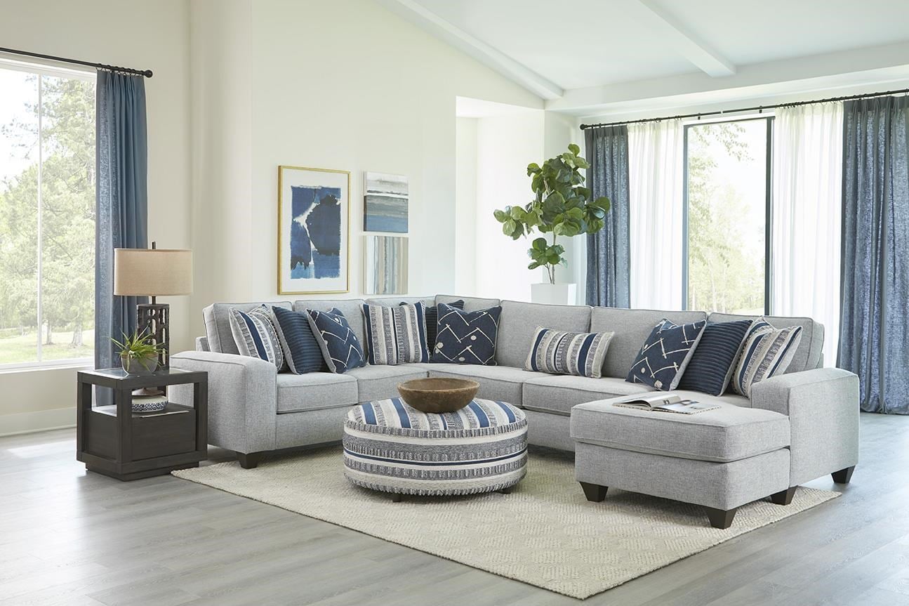 Albany Persia Indigo 0462-61+63+64 3 Piece Sectional | Schewels