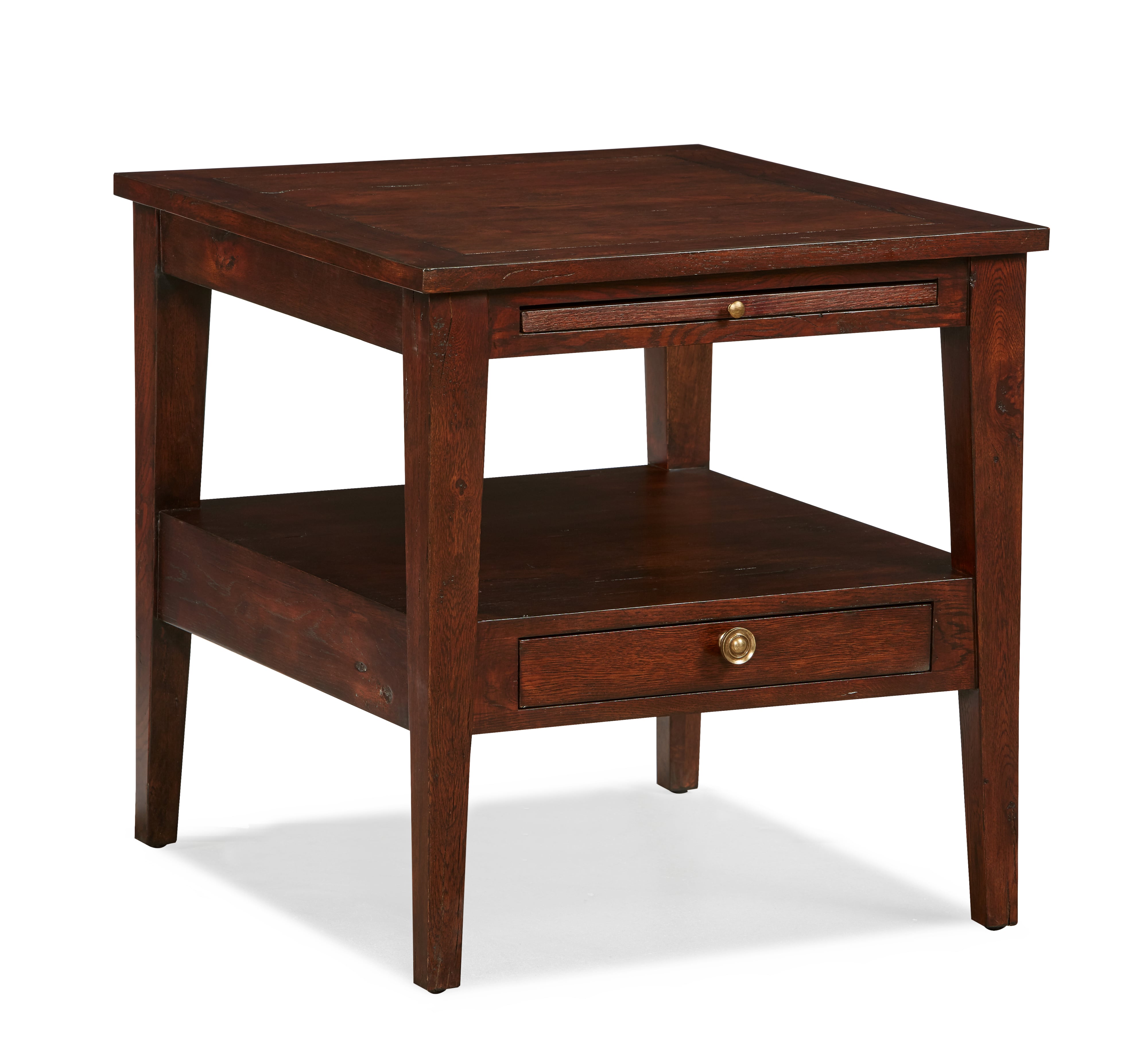 Square Oak Side Table w/Storage