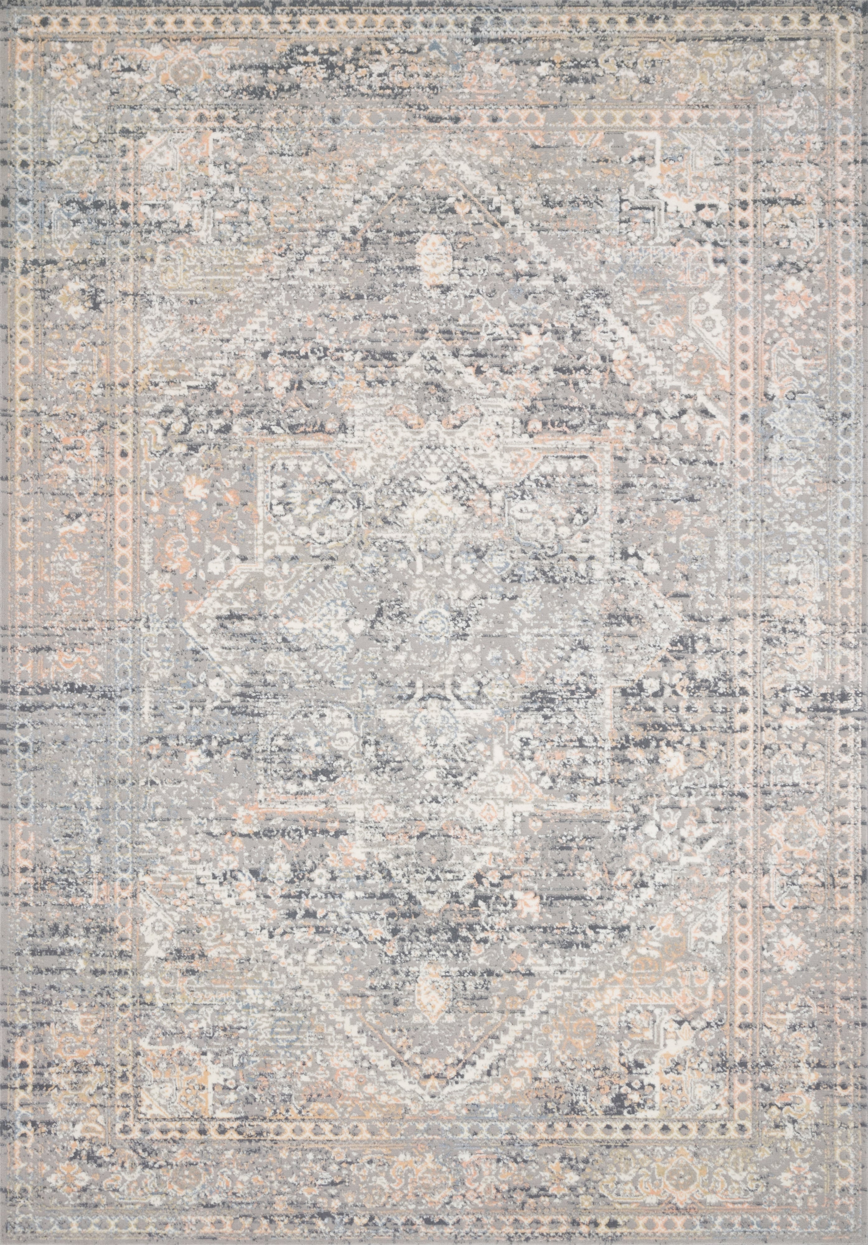 Loloi Rugs Lucia LCIALUC01GYSS5277 5'2" x 7'7" Grey / Sunset Rectangle