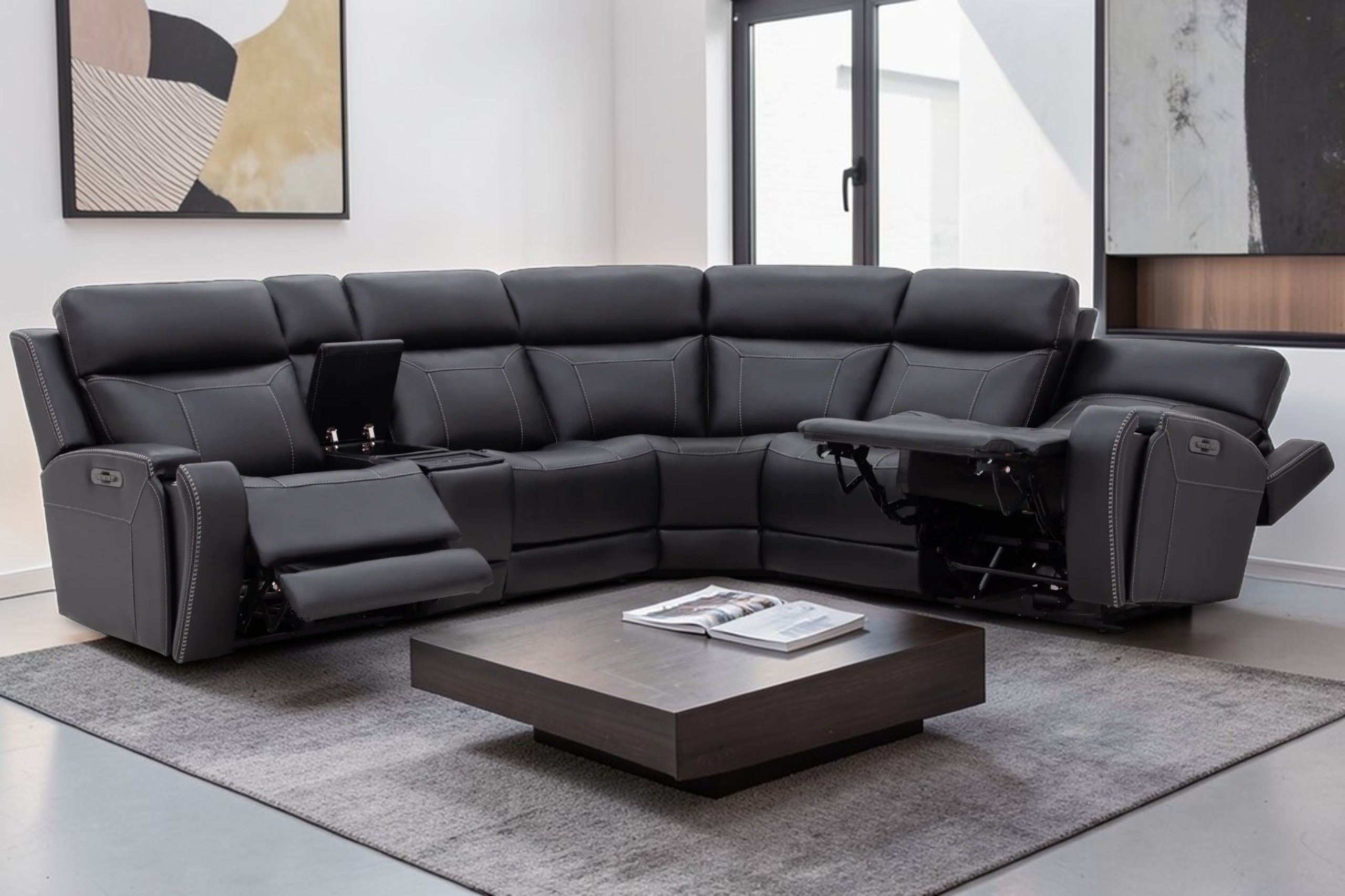 Olympus 6532 OLYMPUS BLACK SECTIONAL TRIPLE | POWER W/IMMERSIVE