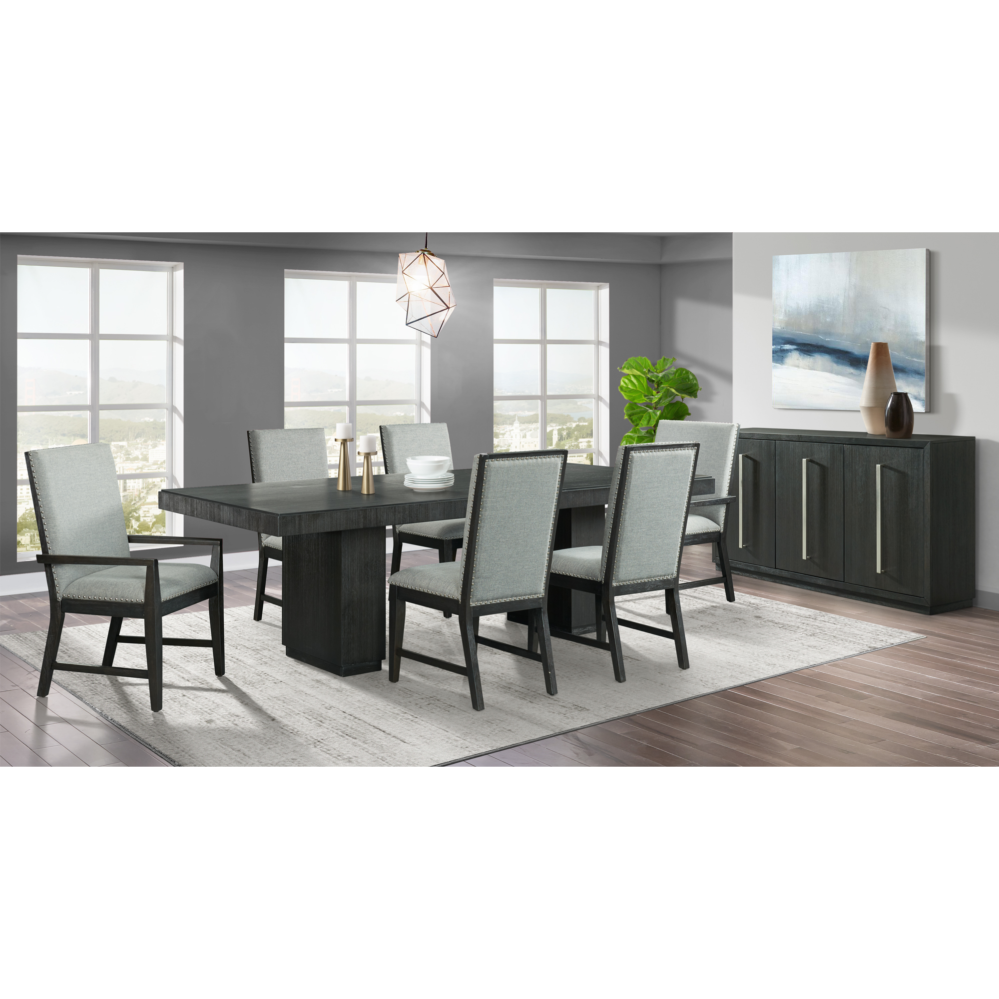 Elements International Donovan Transitional 7Piece Dining Set