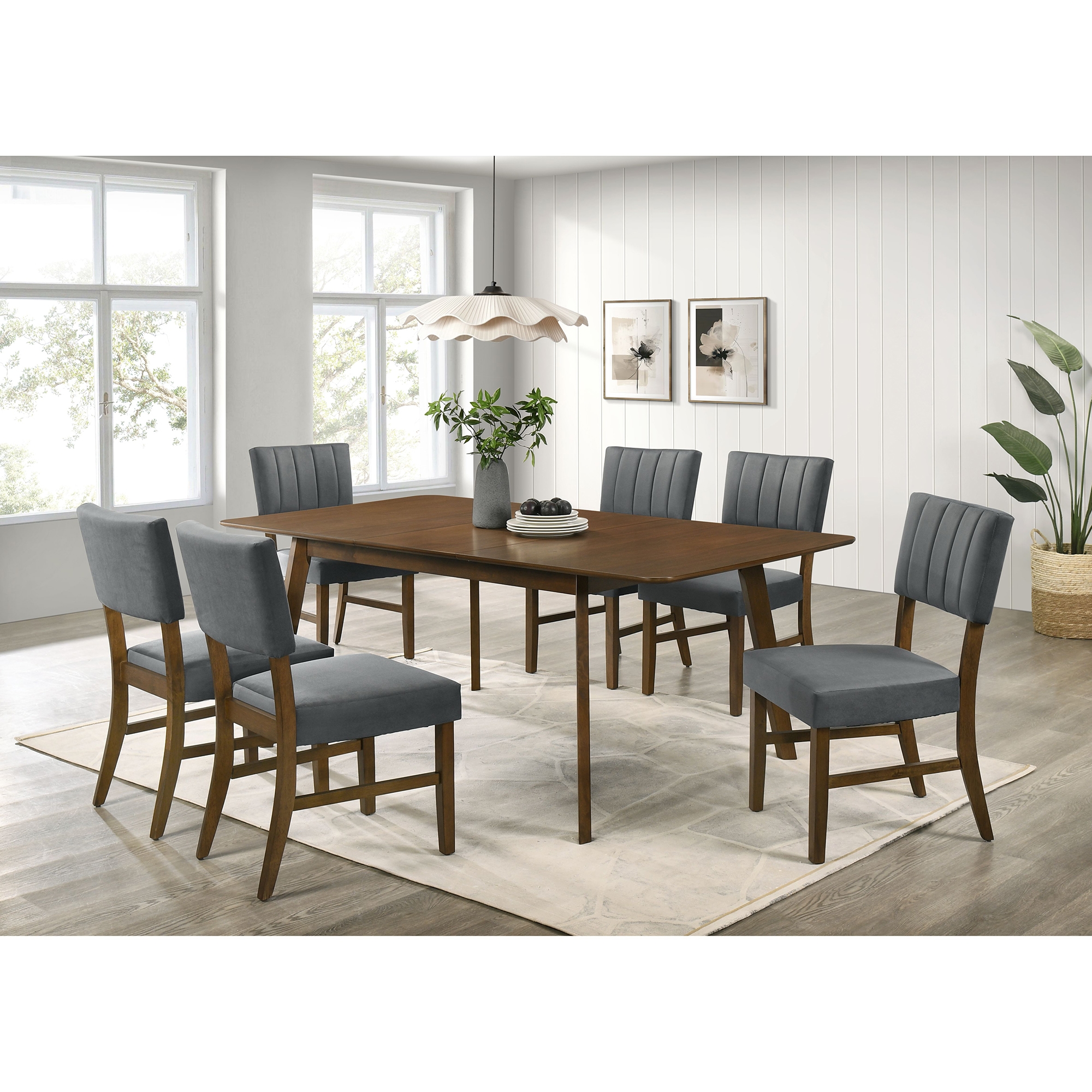 Dining Table With 18"" Leaf In Walnut