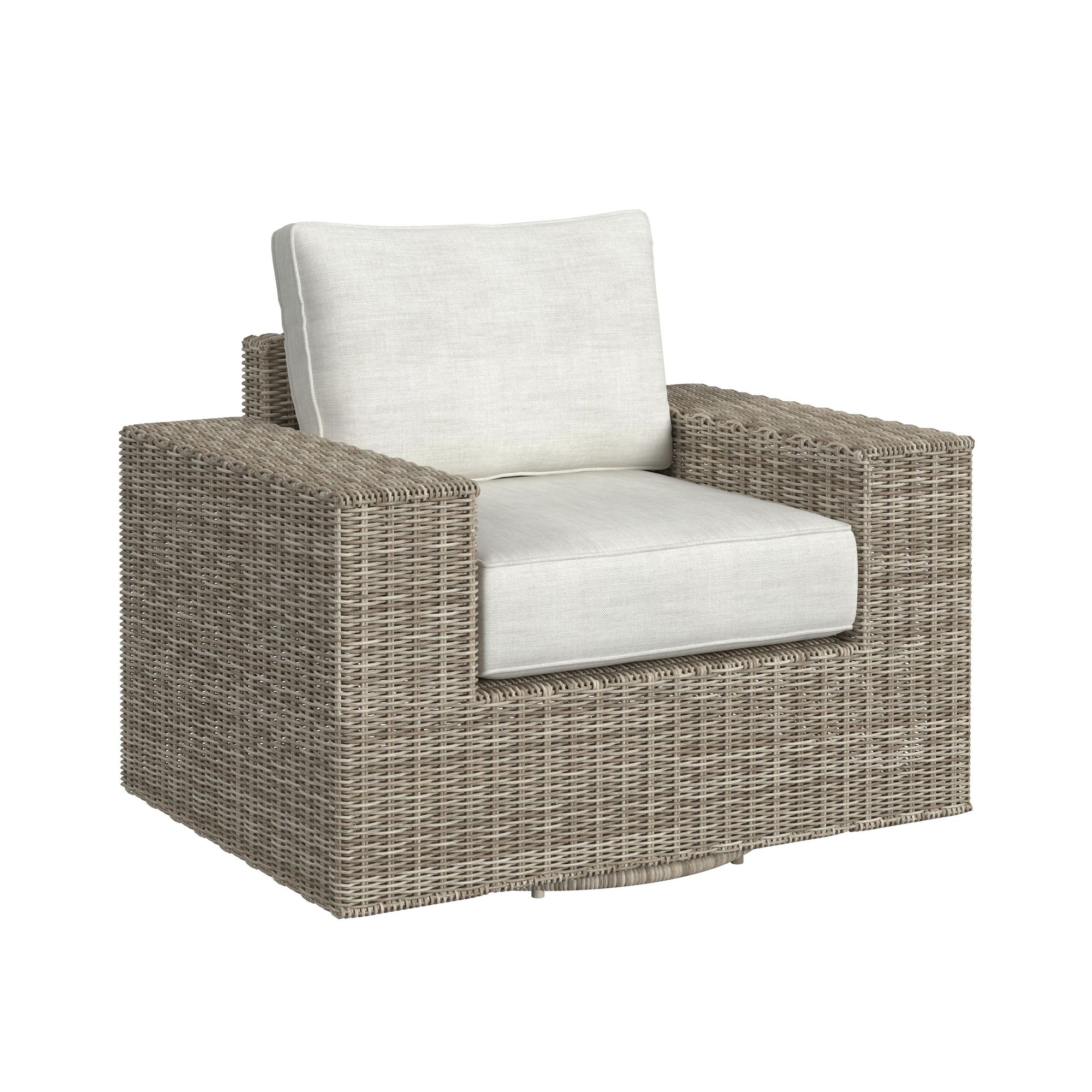Woven Swivel Club Chair