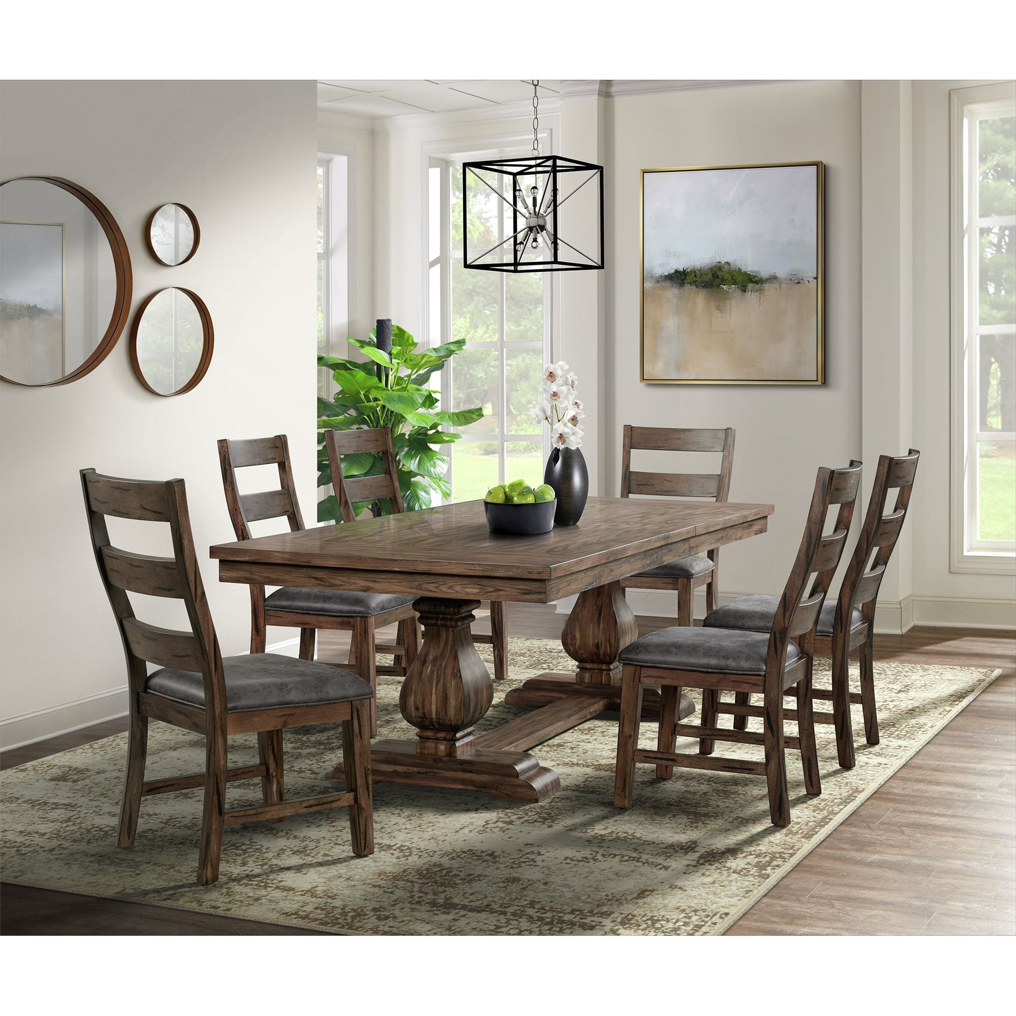 Elements International Gramercy DGC570H7PC Transitional 7Piece Dining