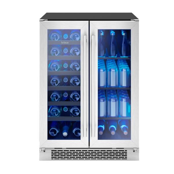 Zephyr BWB24C32AG Brisas Wine Bev Cooler, 24In Uc, Ss+Gls, Fr Dr