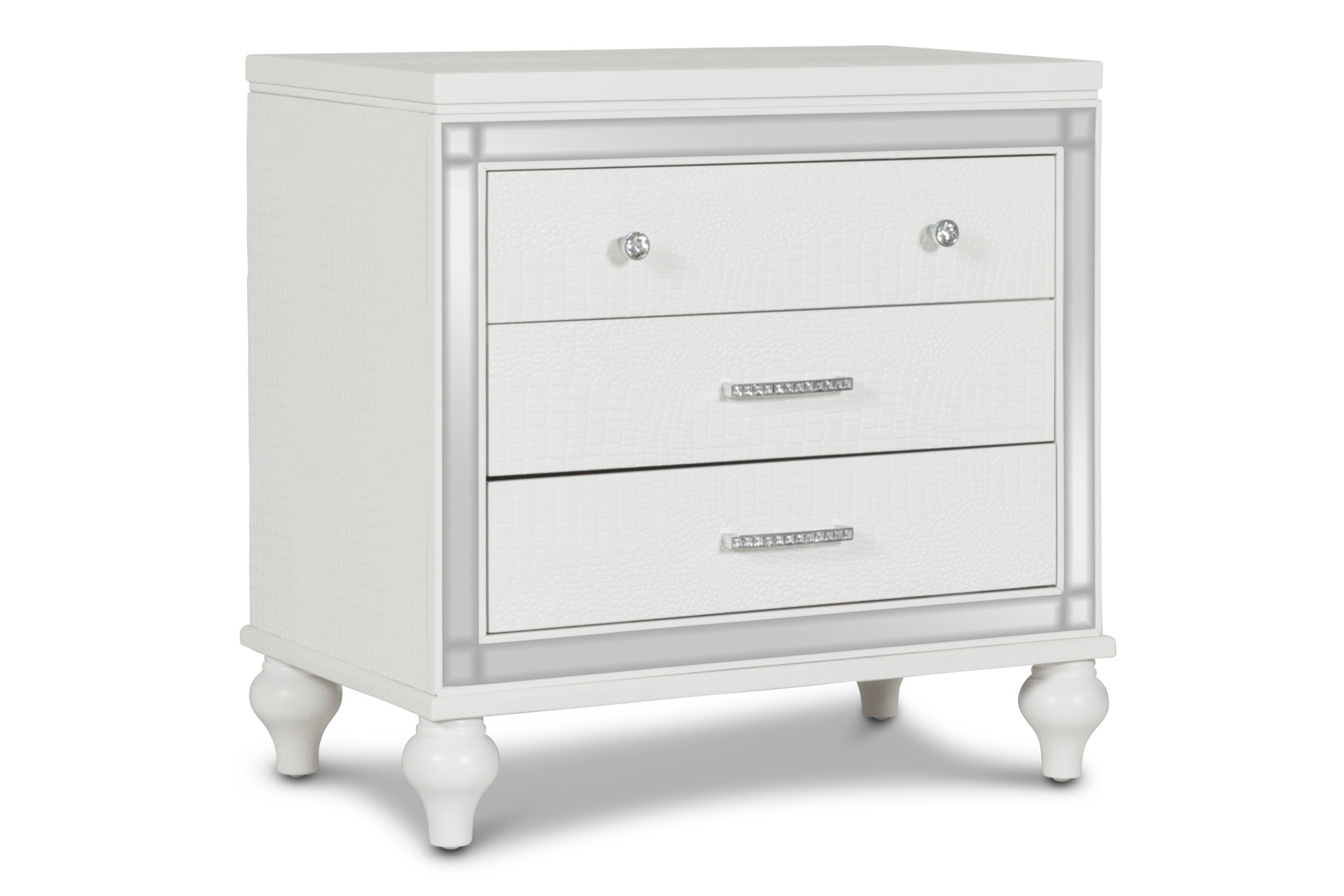 New Classic Valentino BA9698W-040 Three Drawer Nightstand with